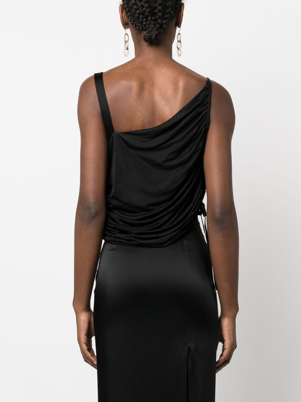 draped asymmetric sleeveless top - 4