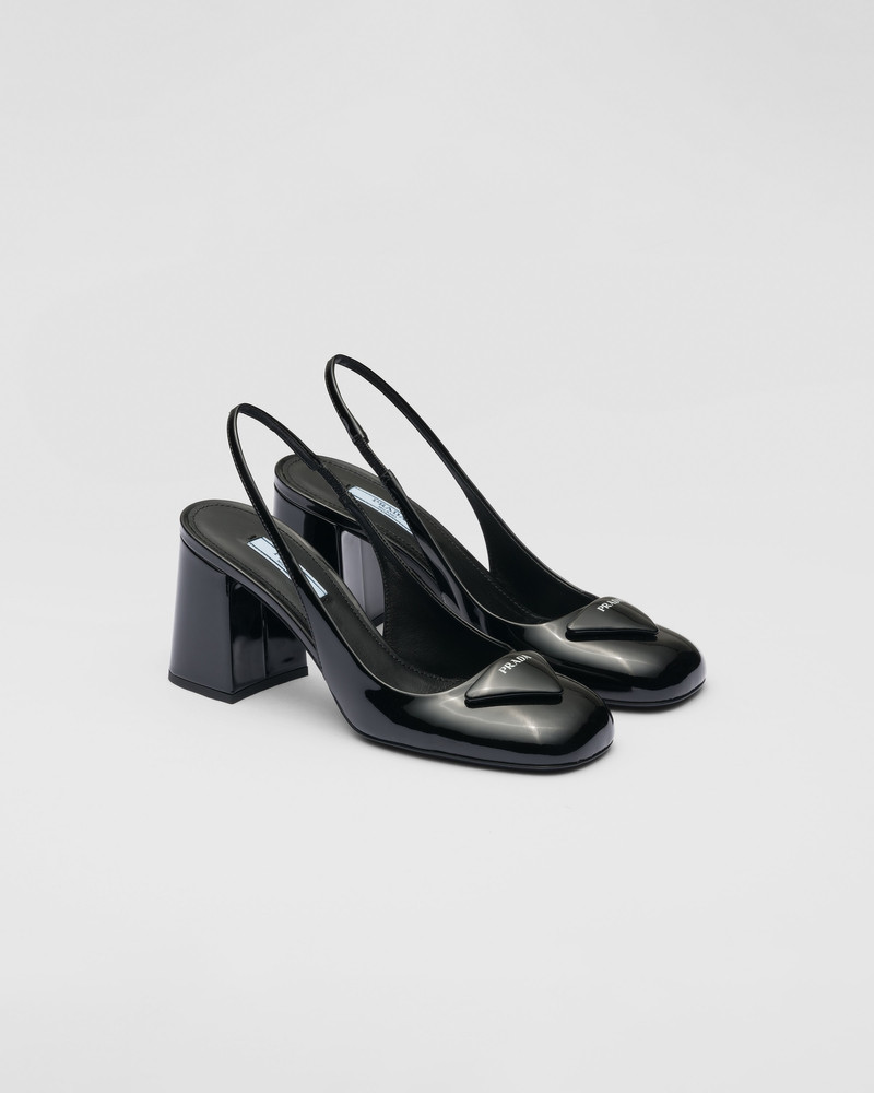 Patent leather slingback pumps 1
