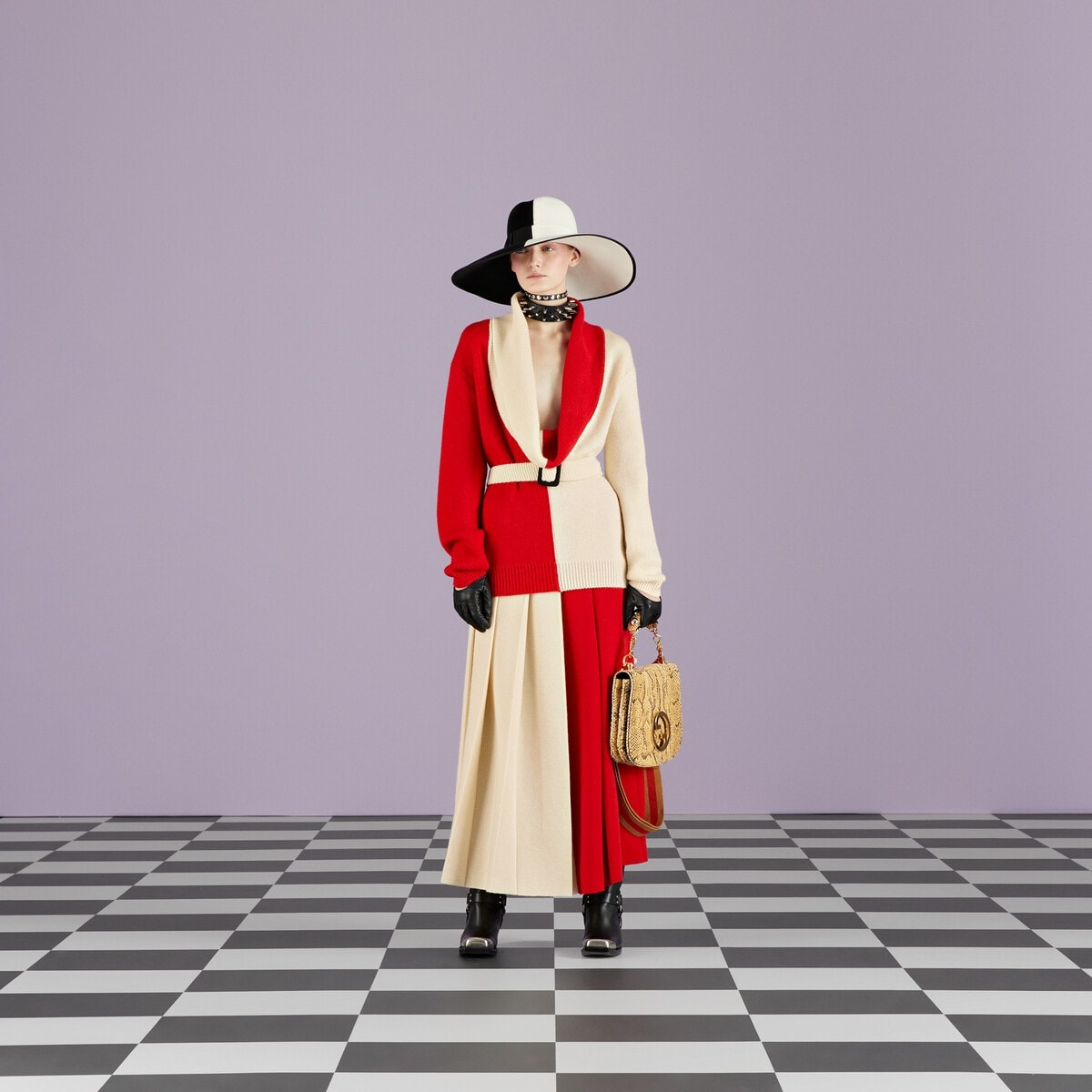 Fine wool bicolor skirt - 2