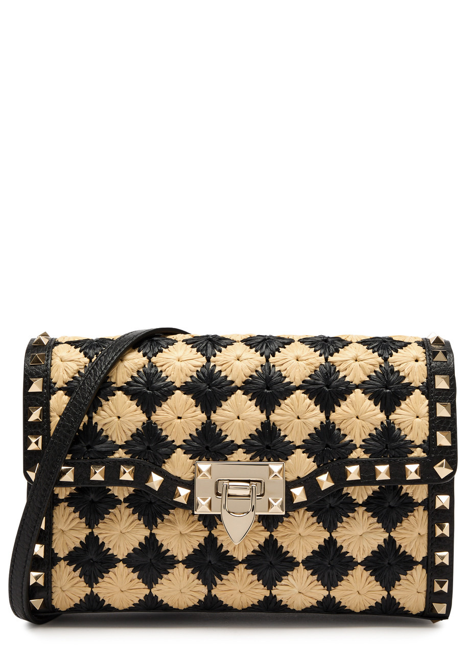 Valentino Garavani Rockstud Faux Raffia Shoulder bag - 1