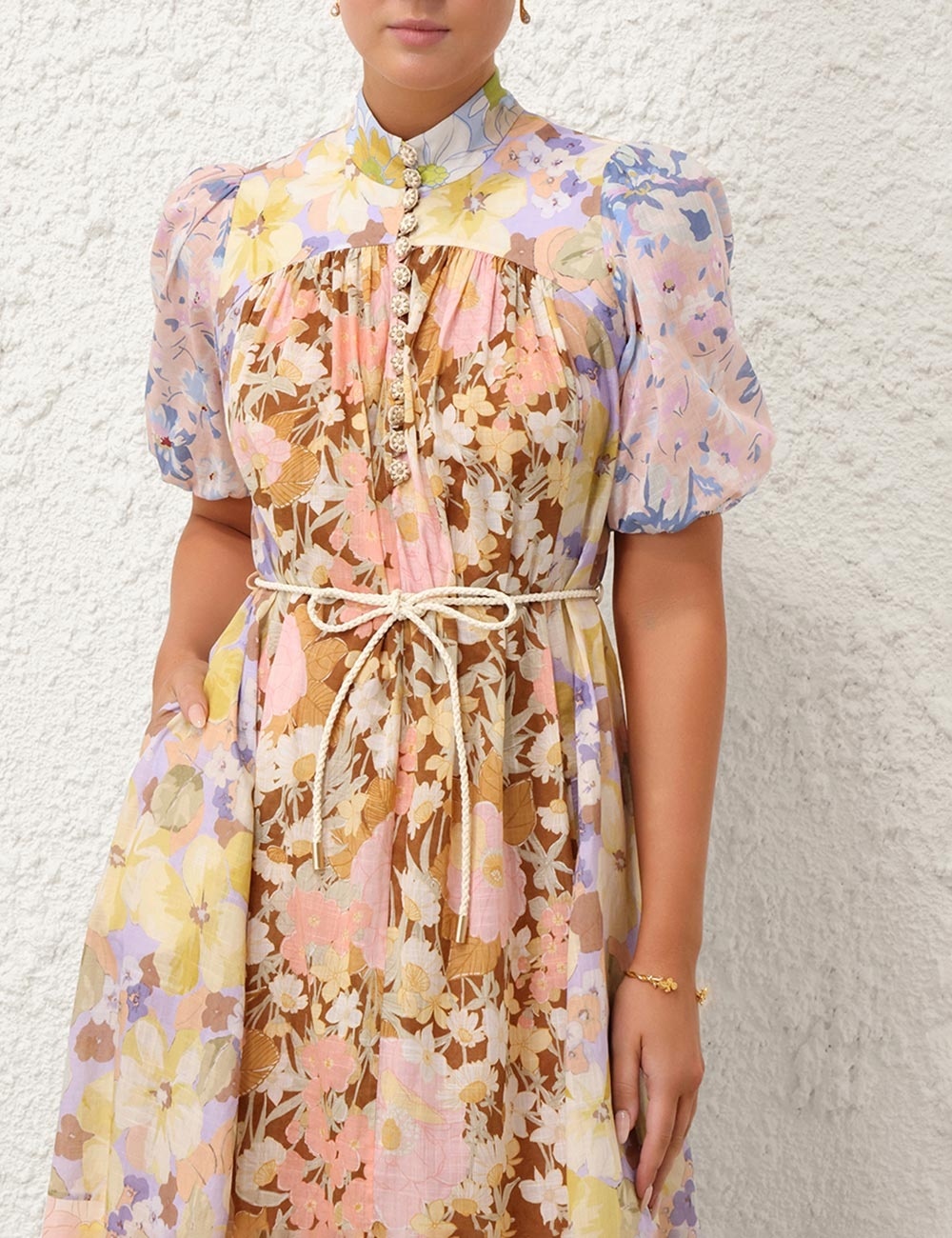 【Zimmermann】ポップ パフスリーブ マキシドレス Zimmermann POP PUFF SLEEVE MAXI DRESS | REVERSIBLE