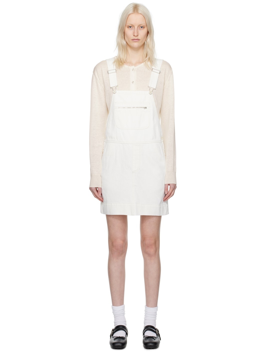 White Toffe Minidress - 1