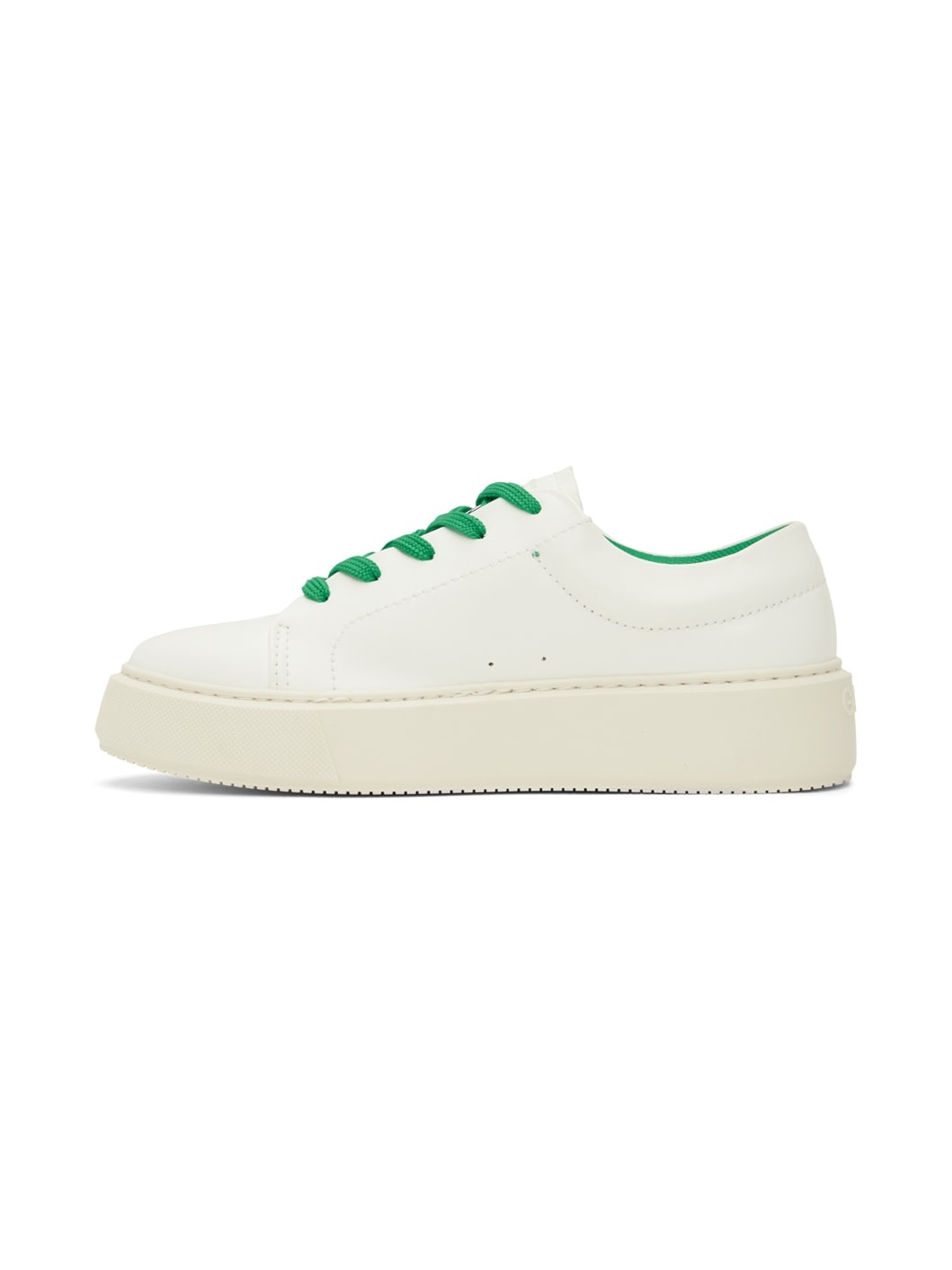 White & Green Sporty Mix Cupsole Sneakers - 3