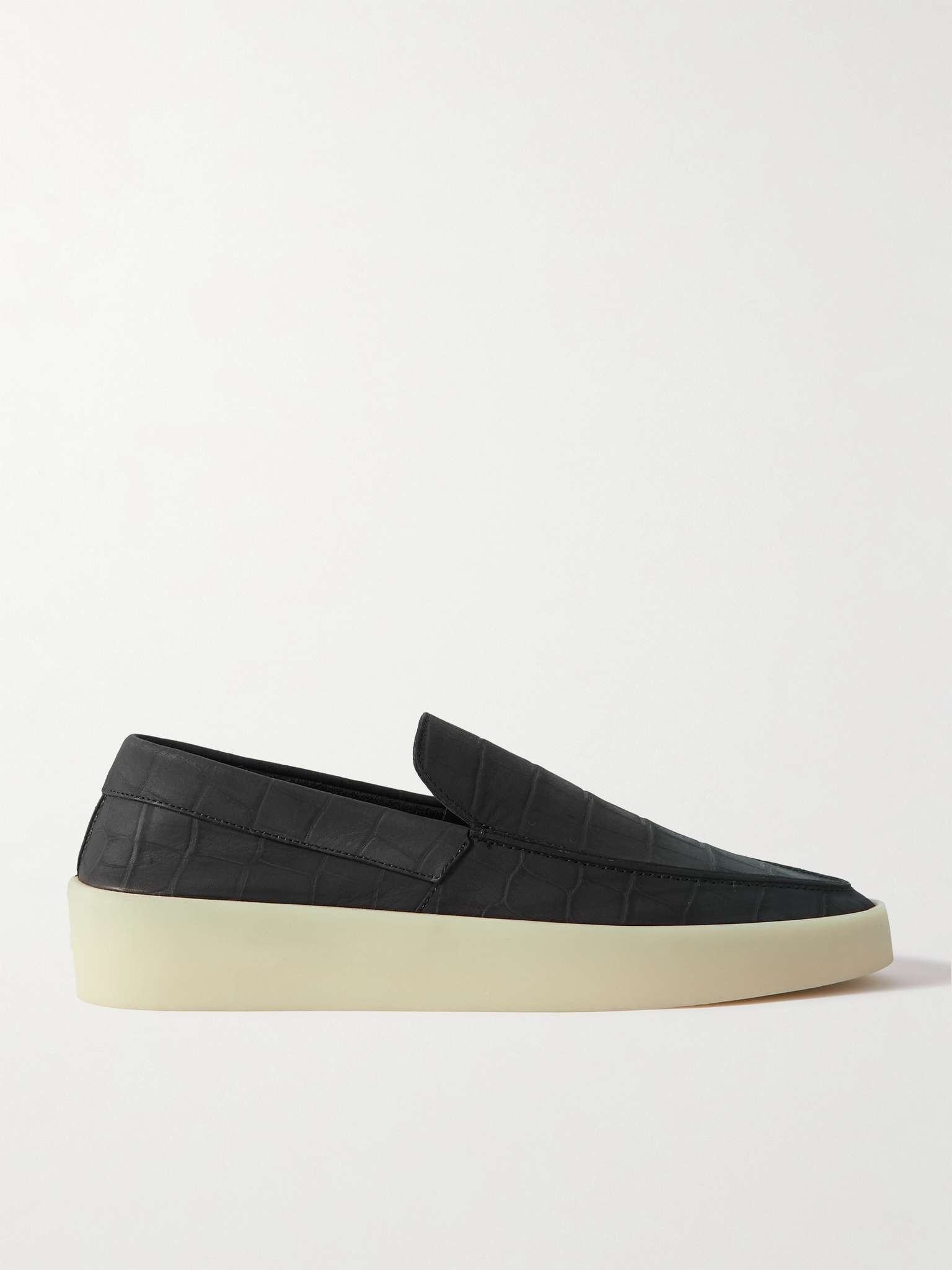 Croc-Effect Leather Espadrilles - 1