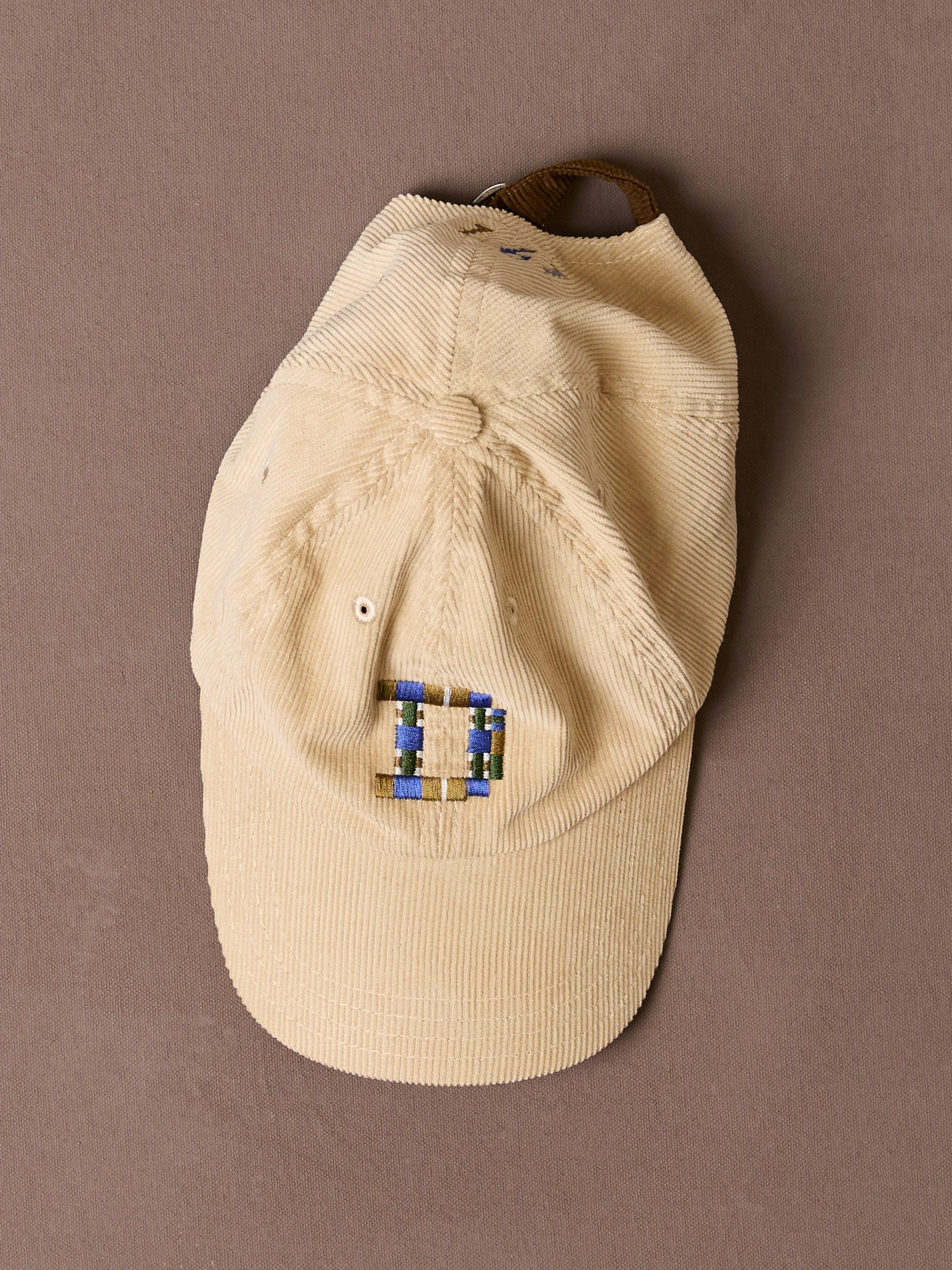 Sand 'D' Emblem Cotton Corduroy Baseball Cap - 1