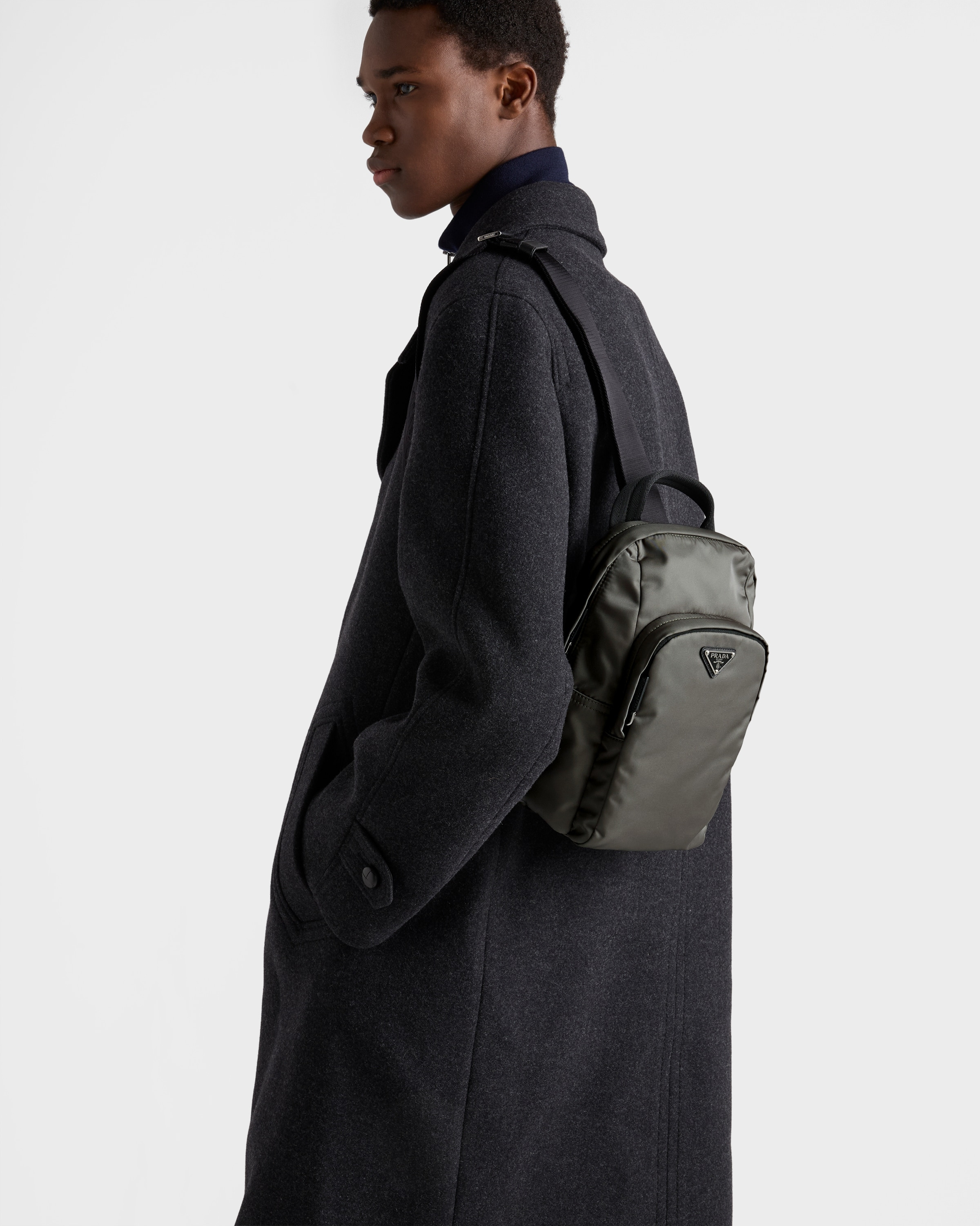 Re-Nylon and Saffiano leather backpack - 7