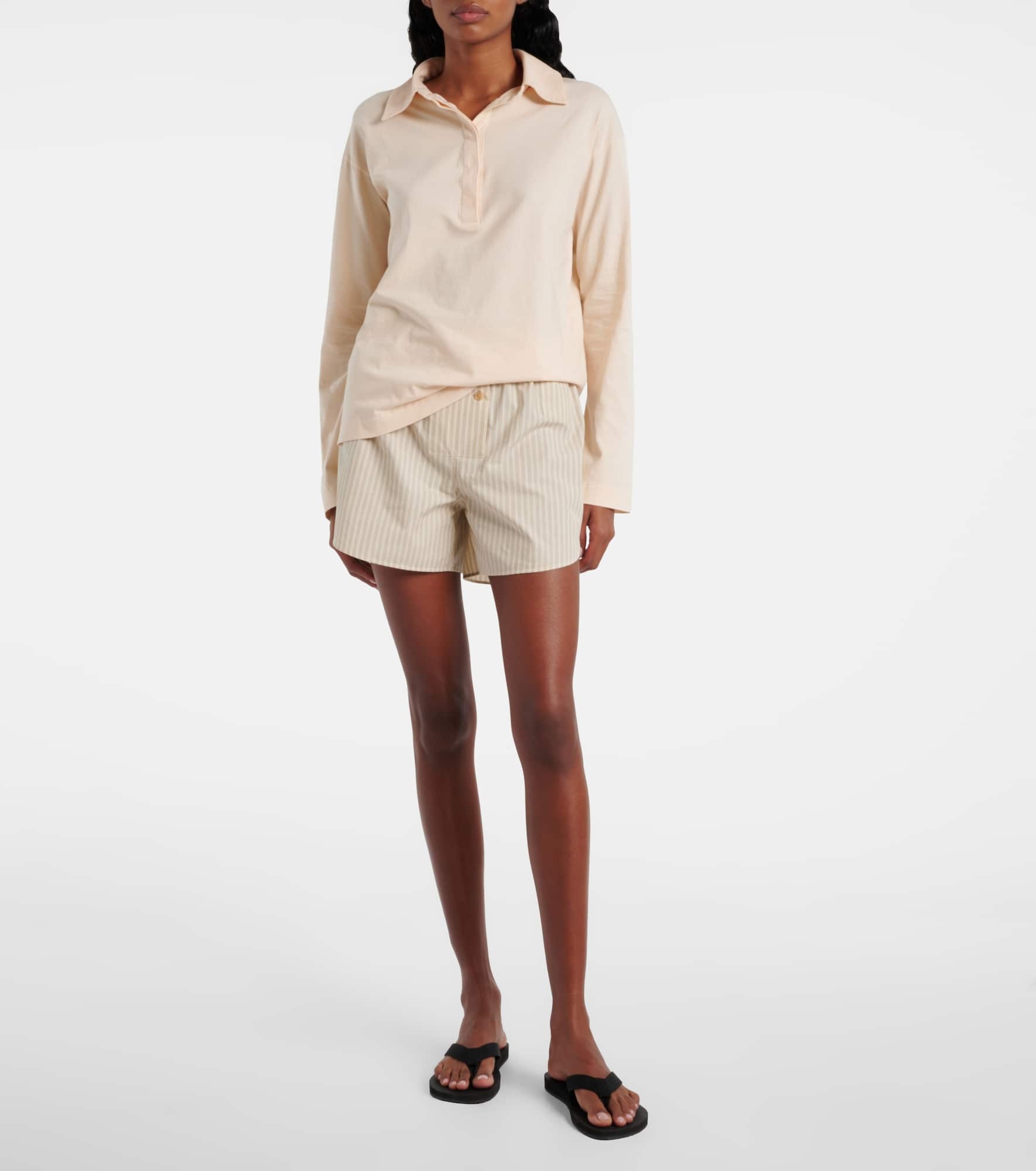 Nicasia striped cotton poplin shorts - 2