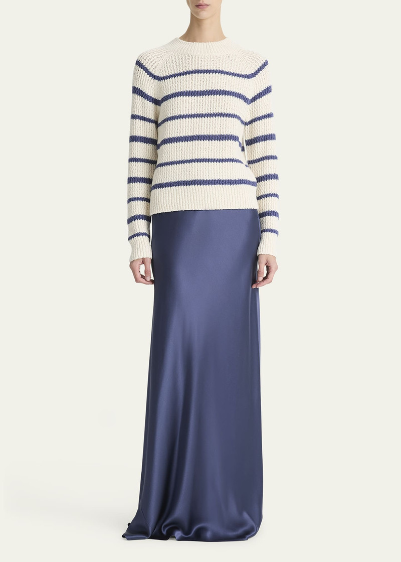 Vince Ribbed Stripe Raglan-Sleeve Crewneck Sweater outlook