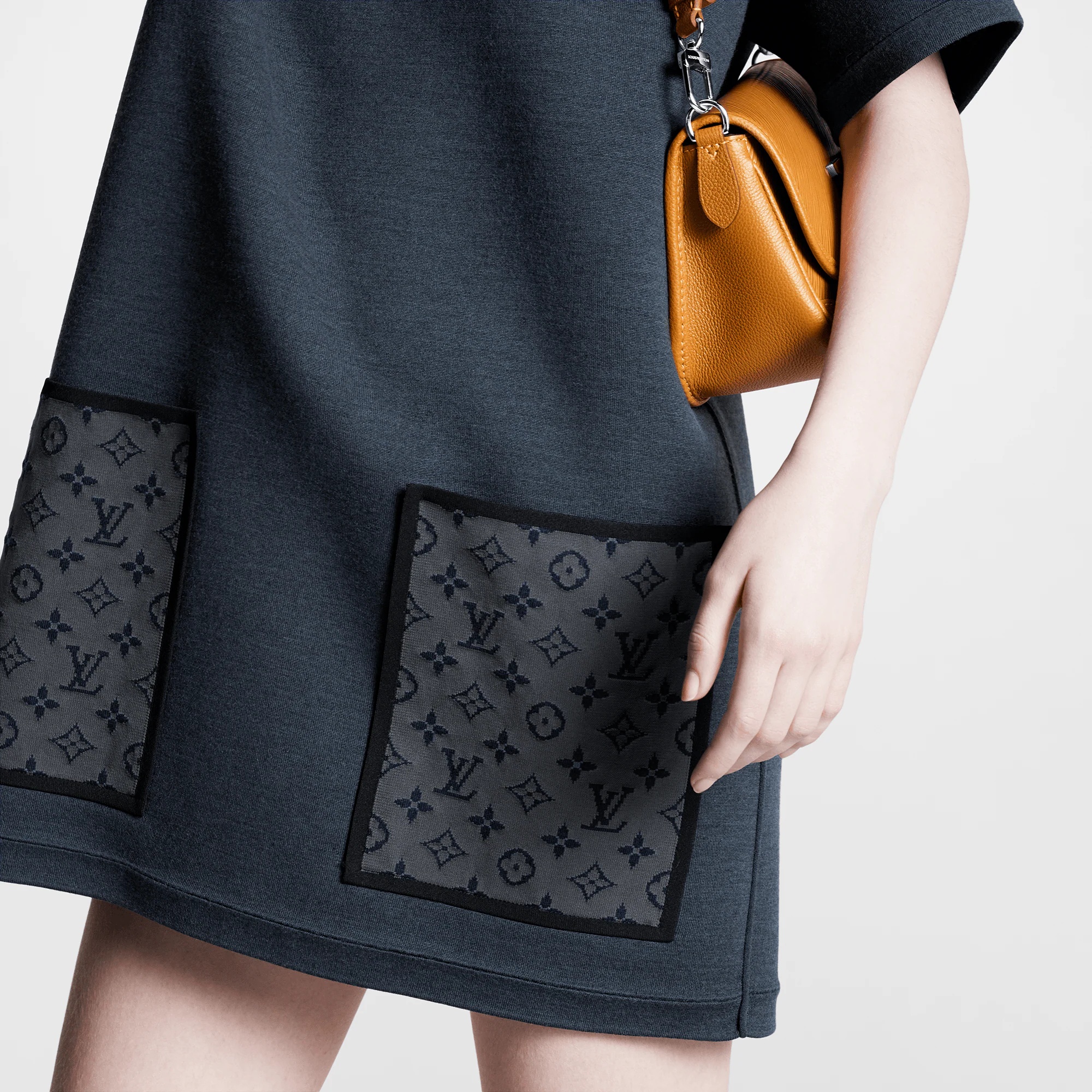 Monogram Pocket Knit T-Shirt Dress - 2