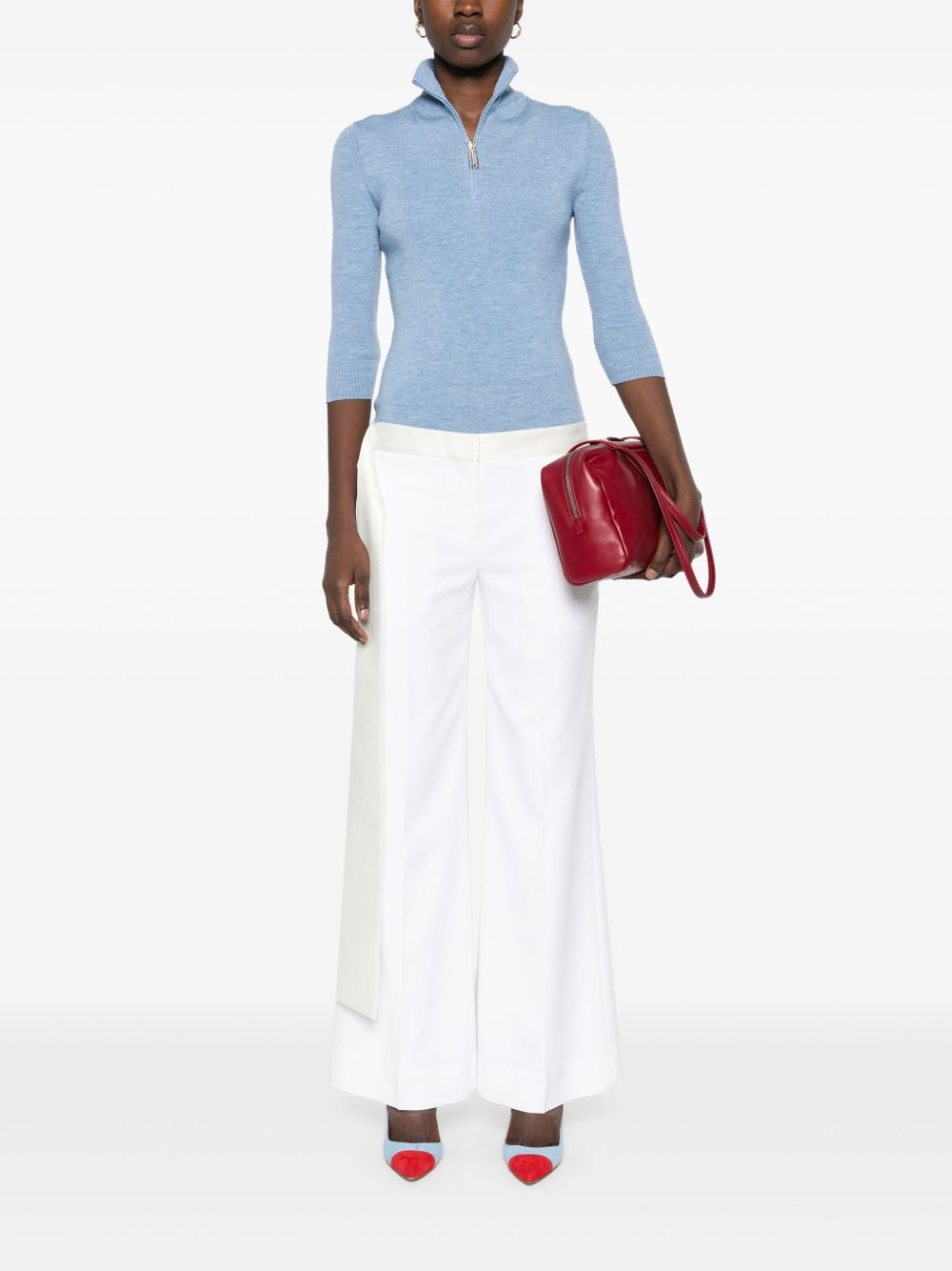 half-zip knitted top - 2