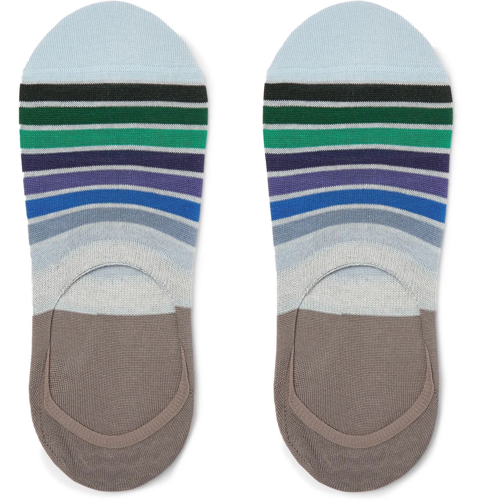 Striped Cotton-Blend No-Show Socks - 1