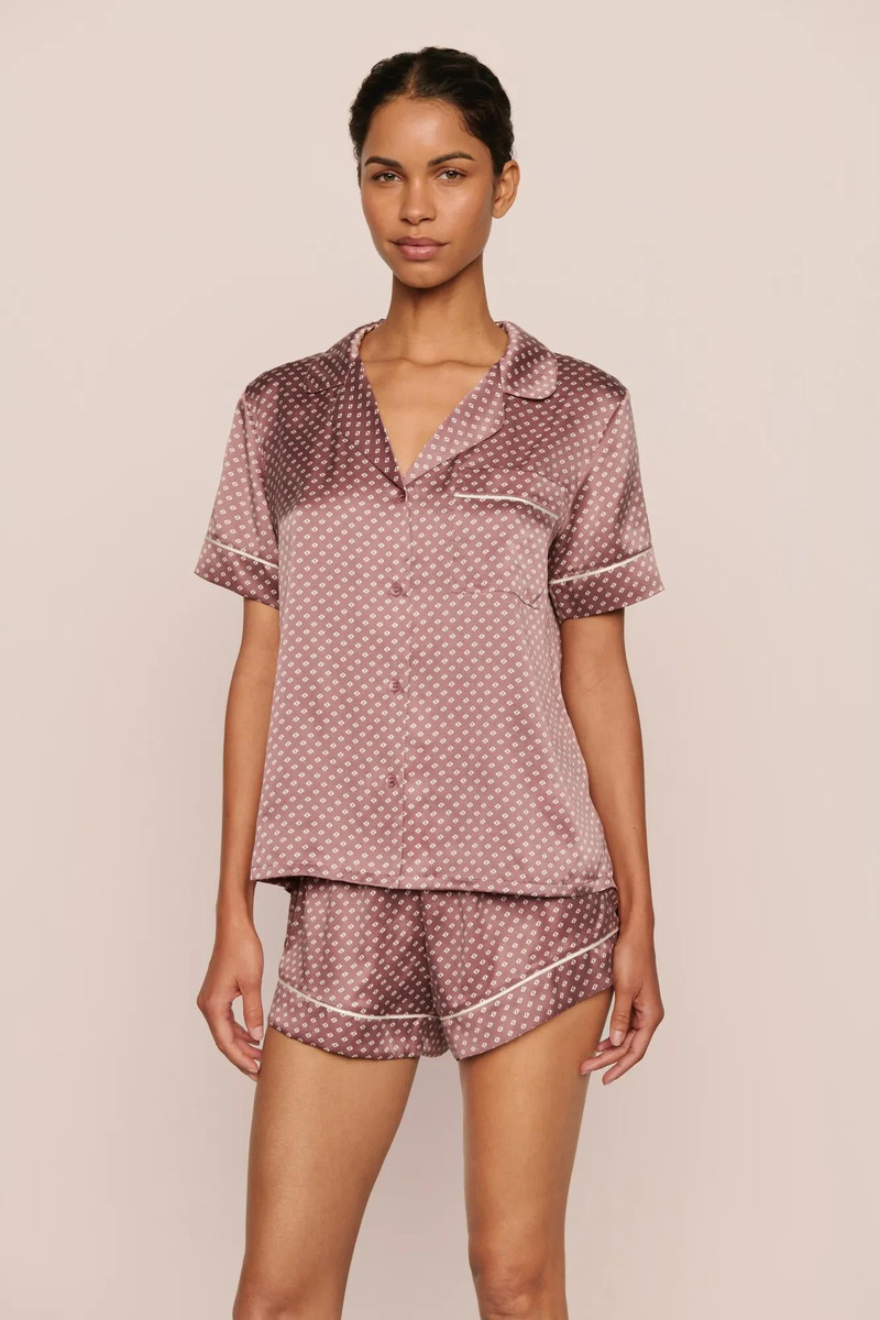 eberjey Inez Washable Silk Printed Short PJ Set outlook