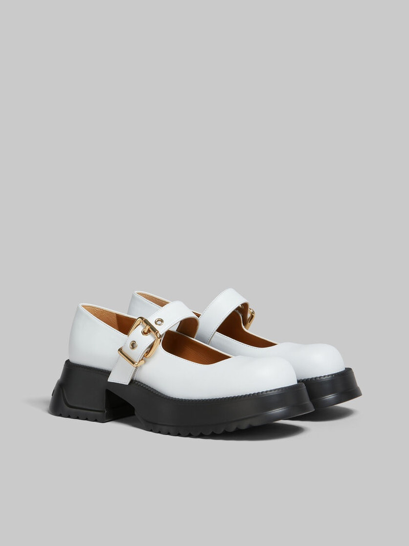WHITE LEATHER MARY JANE WITH PLATFORM SOLE 2