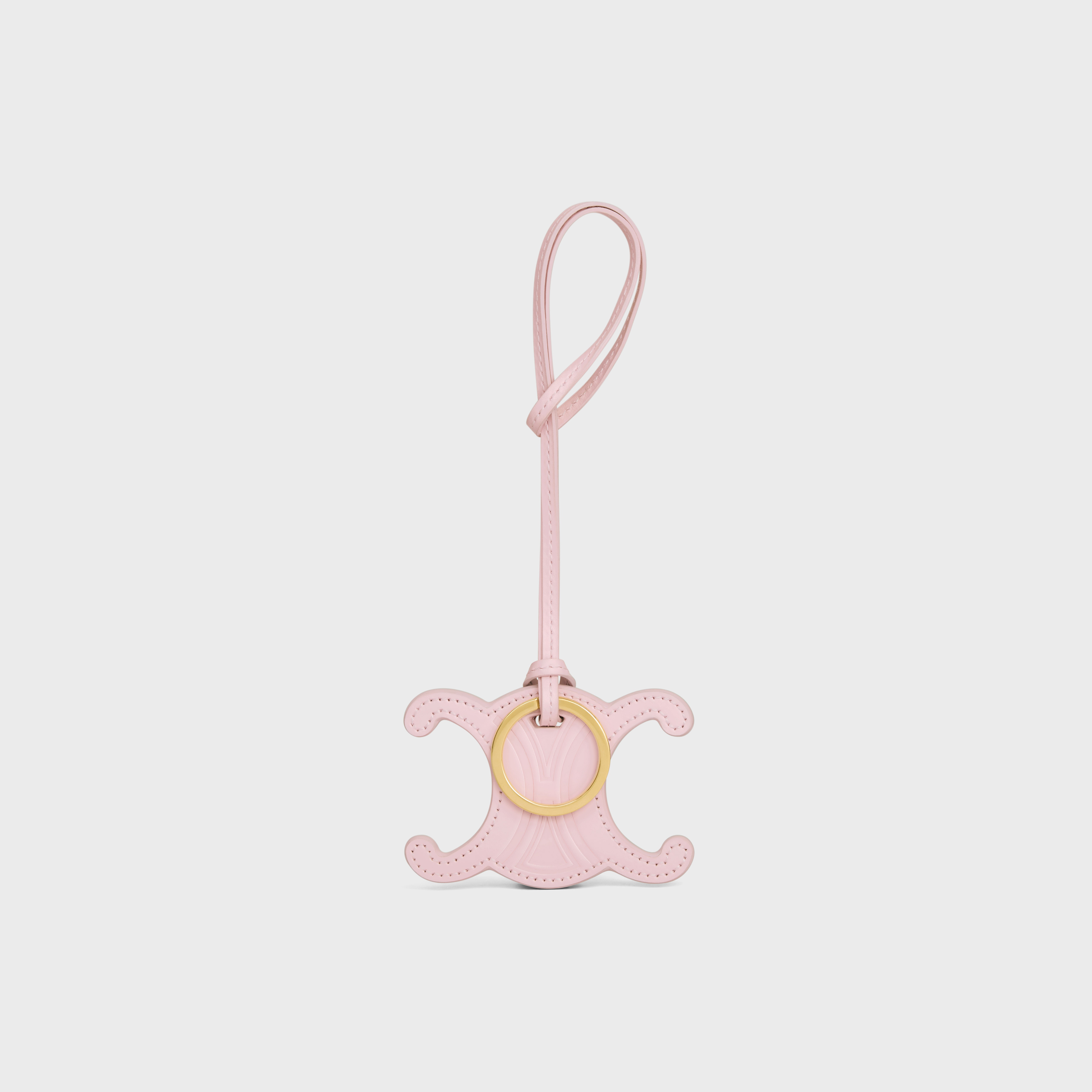 TRIOMPHE KEYRING CHARM in SMOOTH CALFSKIN with Gold Finishing - 3