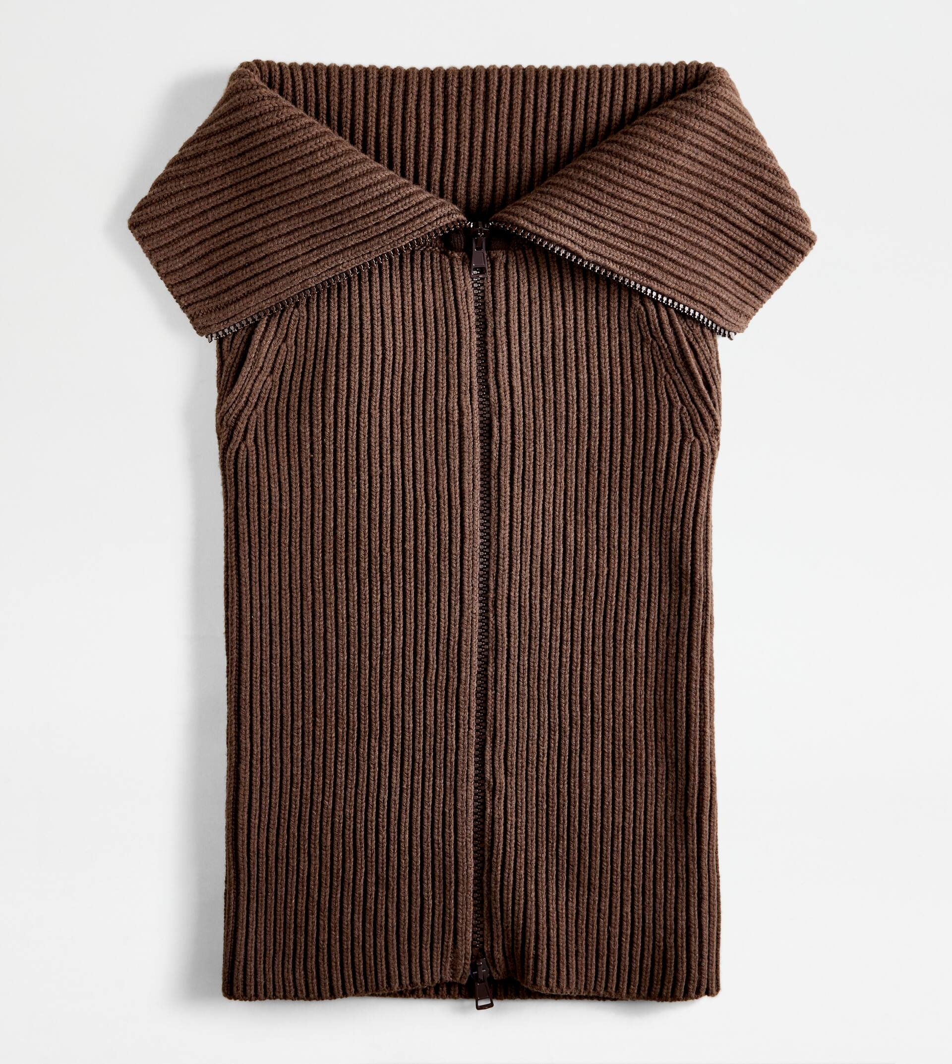CASHMERE BLEND MIDI-SKIRT - BROWN - 1