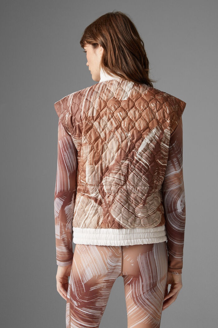 Pinar Quilted gilet in Brown/Off-white - 3