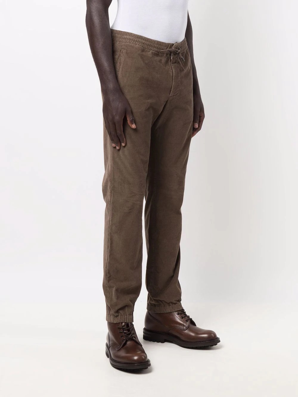 drawstring corduroy trousers - 3