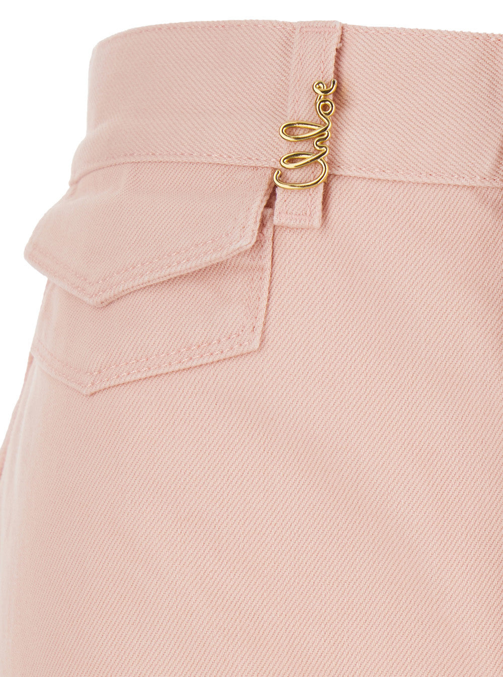 Chloé Women Pink High Waist Jeans With Mini Pockets With Waist Flap In Denim Woman - 3