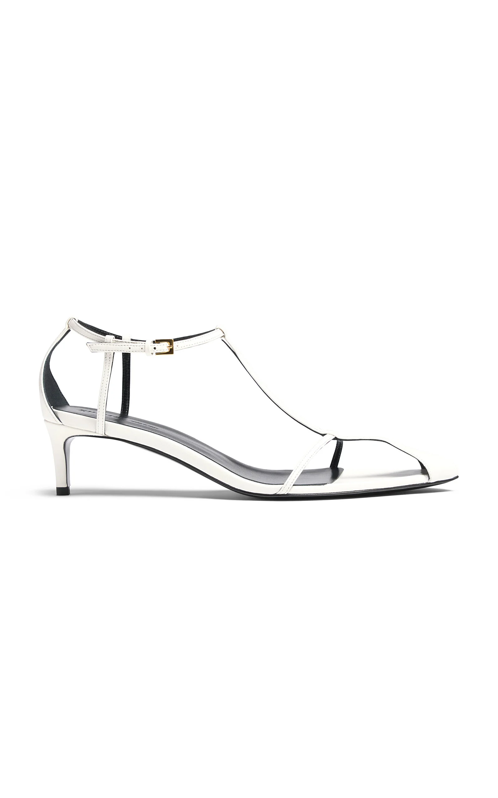 Bella T-Strap Leather Sandals white - 1