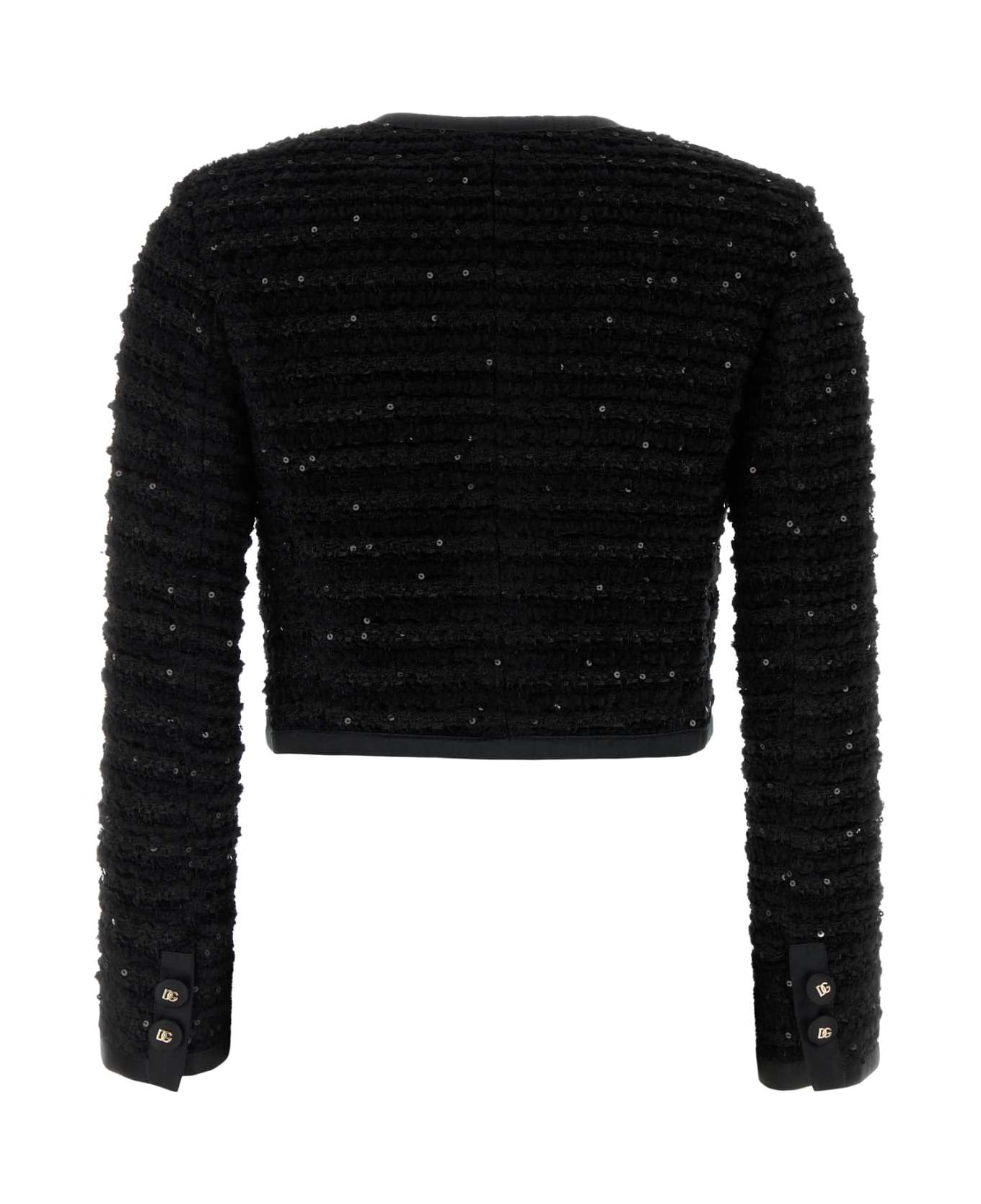 Black Tweed Blazer - 2
