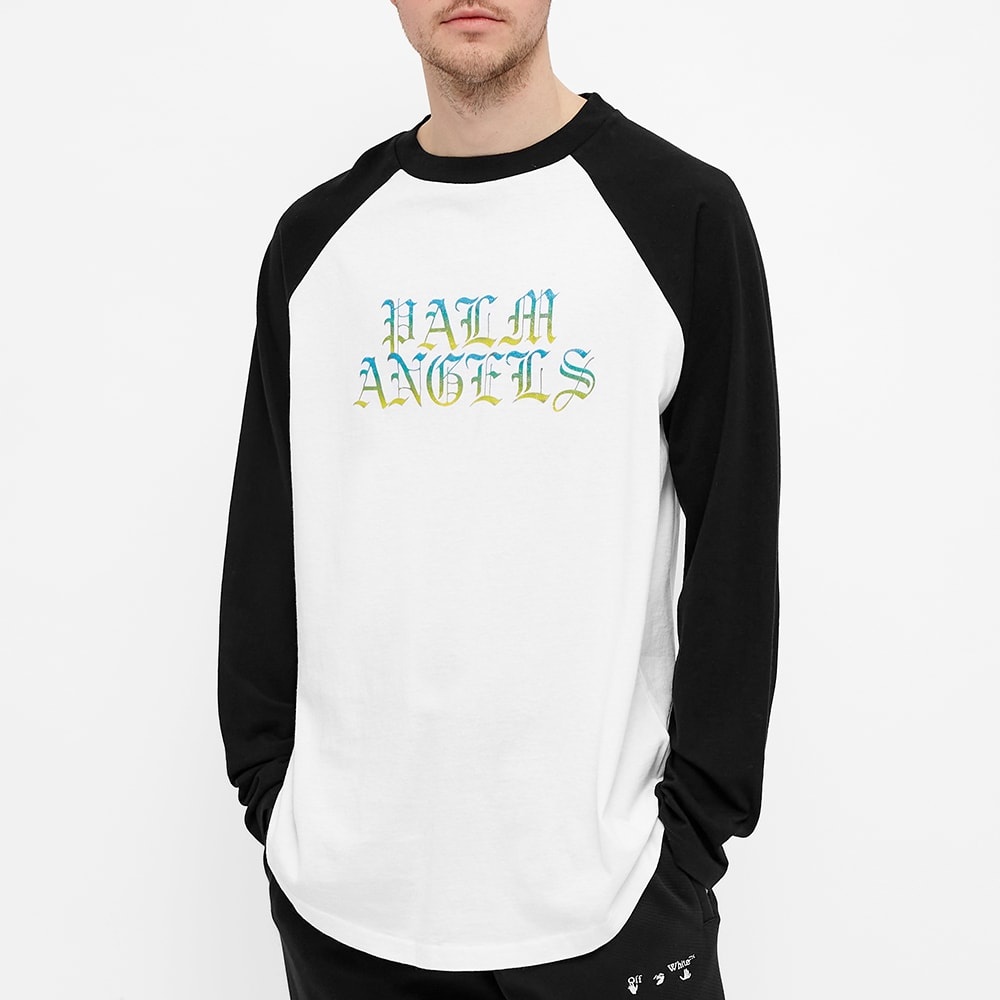 Palm Angels Long Sleeve Hue Vintage Baseball Tee - 4