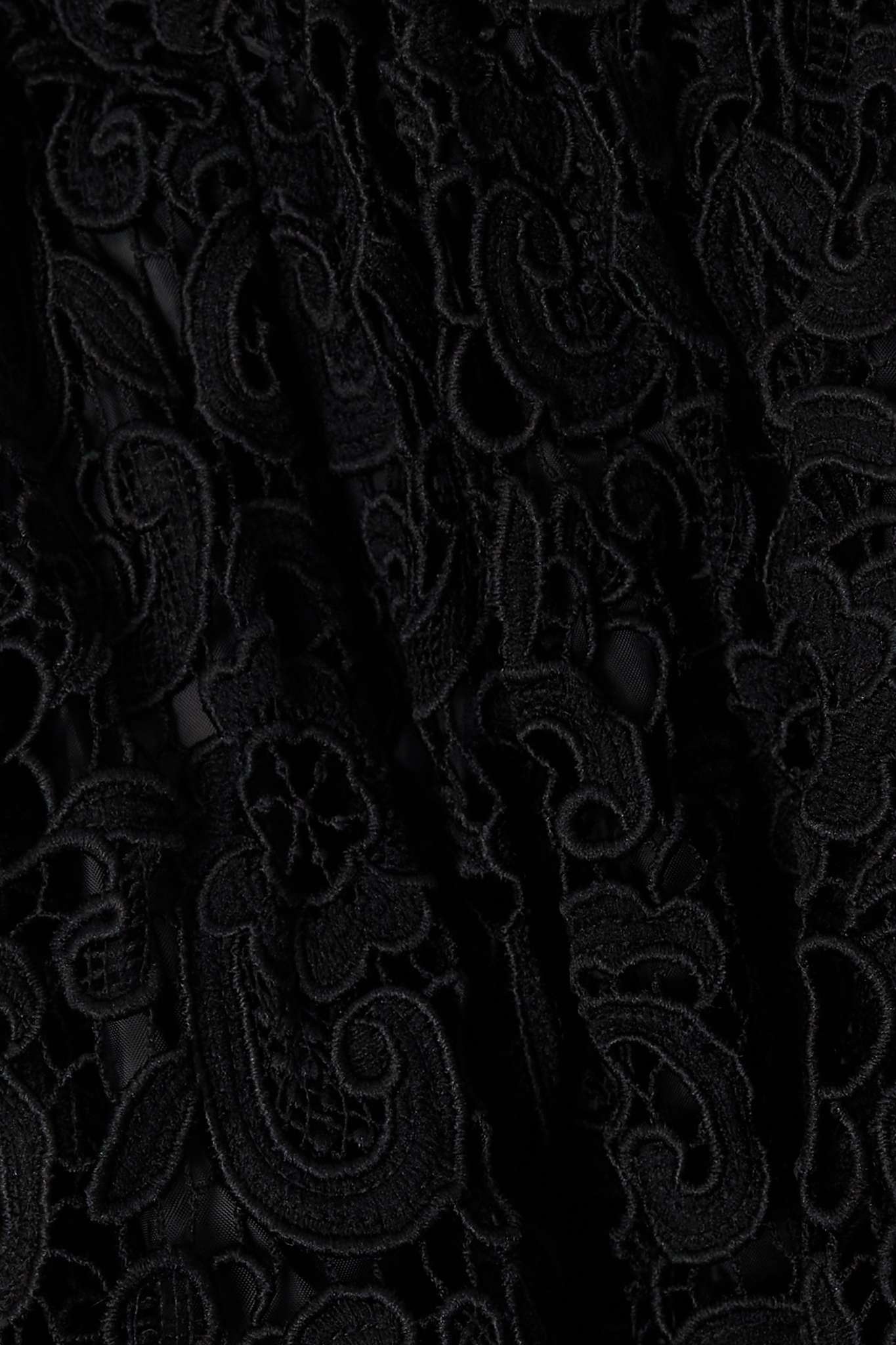 Tiered lace and satin midi skirt - 4