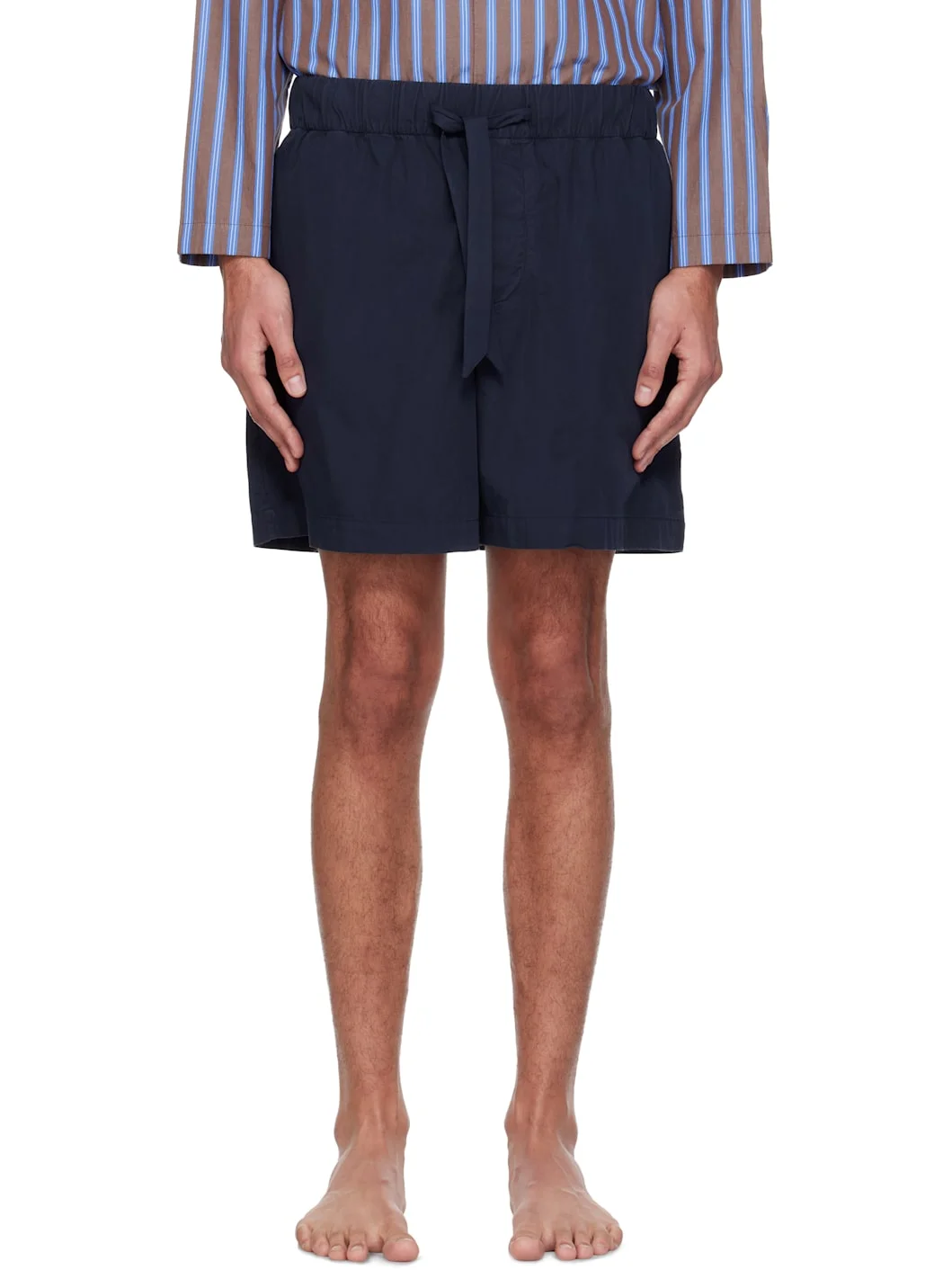 Navy Poplin Pyjama Shorts - 1