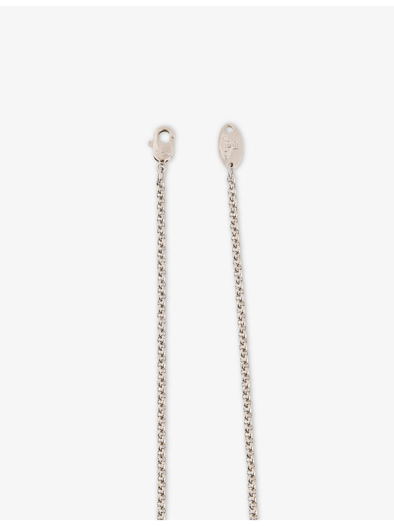 Bas Relief Orb mini silver-tone brass necklace 4