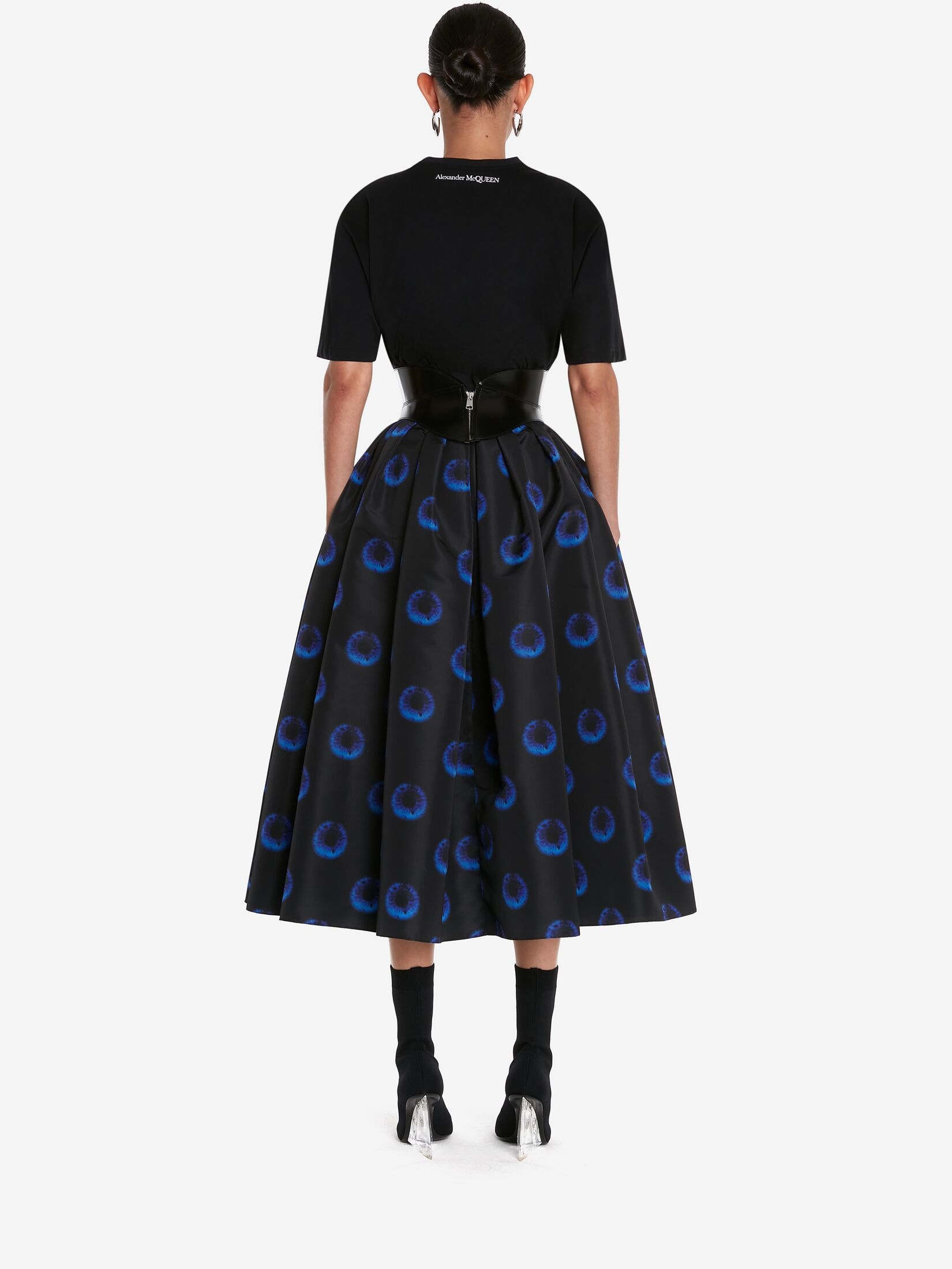 Women's Iris Oversized T-shirt in Black/galactic Blue - 4