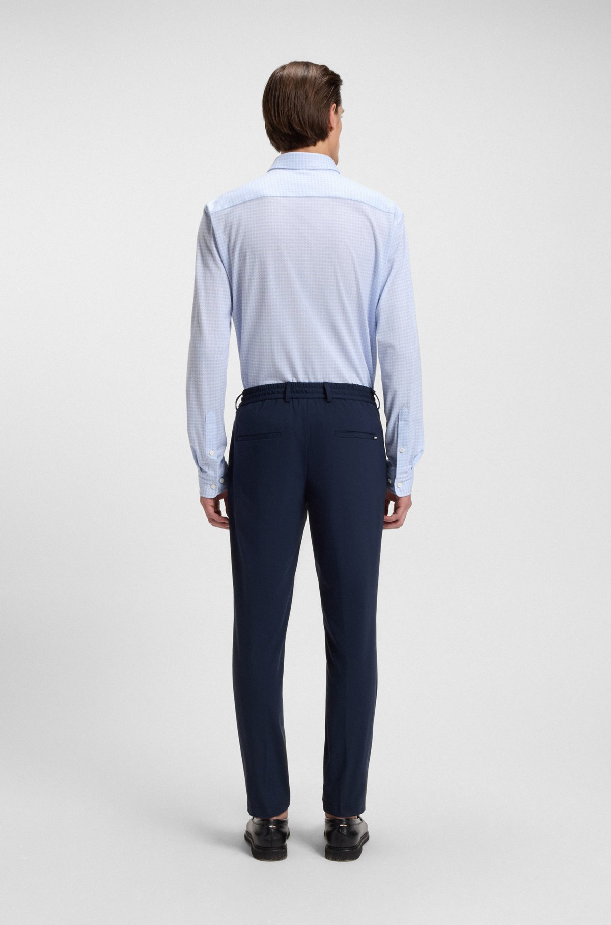 SLIM-FIT SHIRT IN PRINTED FLEX-WEAVE FABRIC - 5
