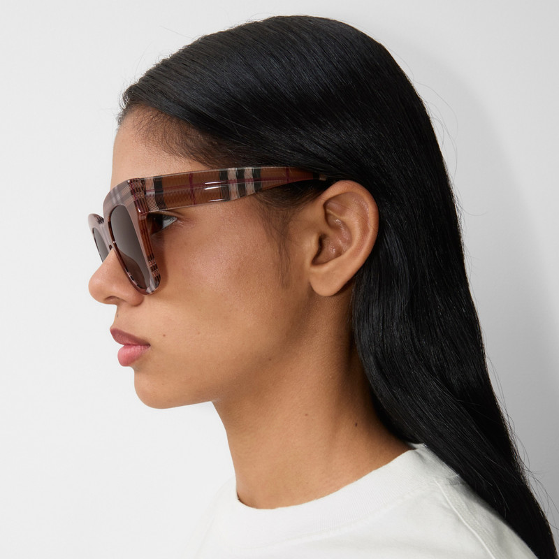 Check Bio-acetate Square Frame Sunglasses 3