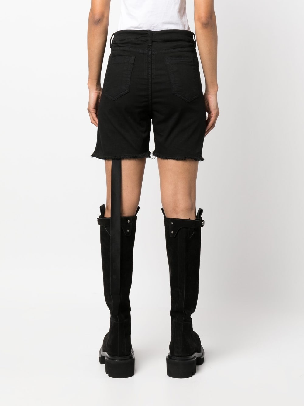 raw-cut denim shorts - 4