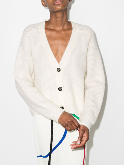 GANNI V-neck ribbed cardigan outlook