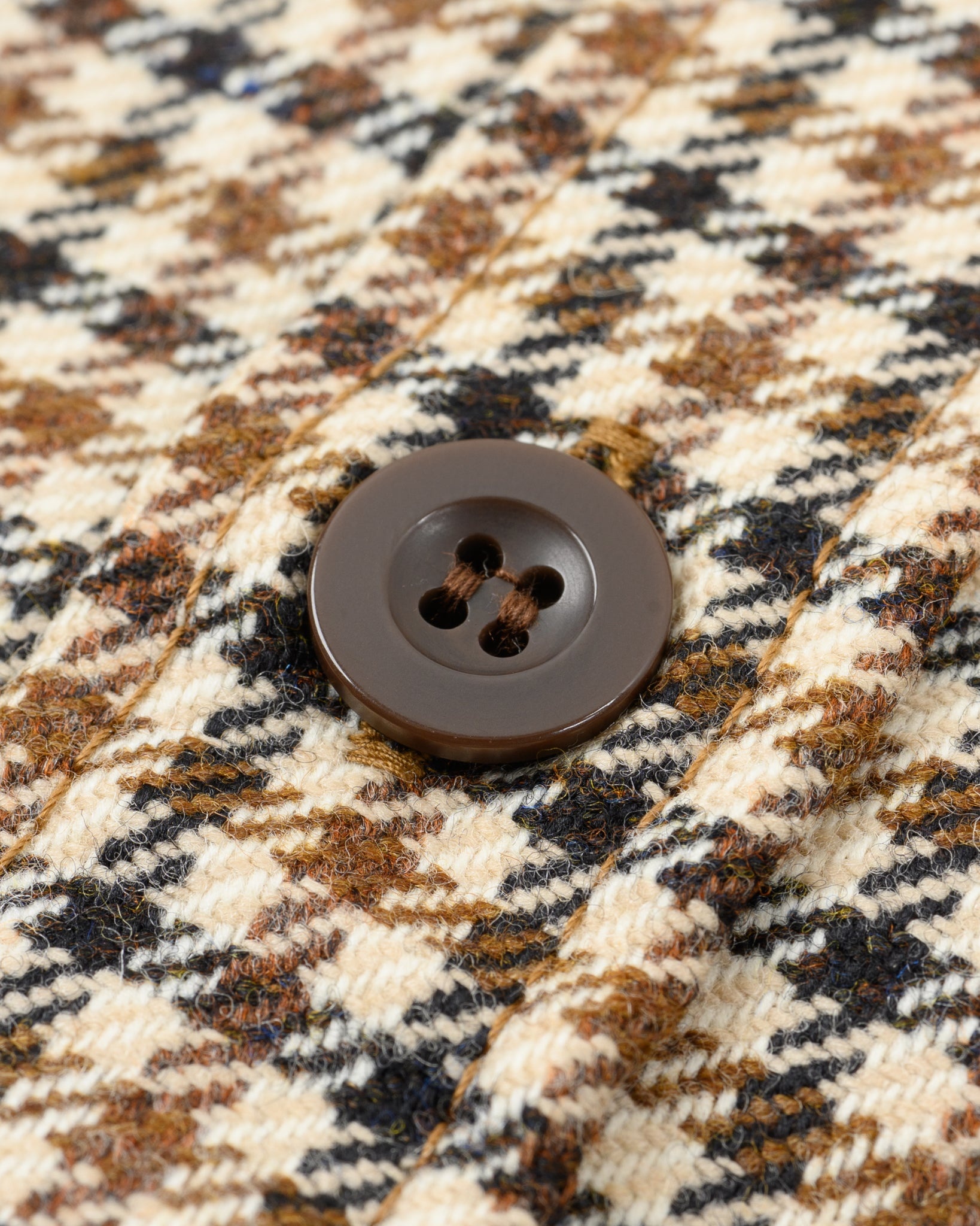 14OZ FOX BROTHERS® WOOL CPO SHIRT - SADDLE BROWN GUN CLUB TWILL FLANNEL - 12