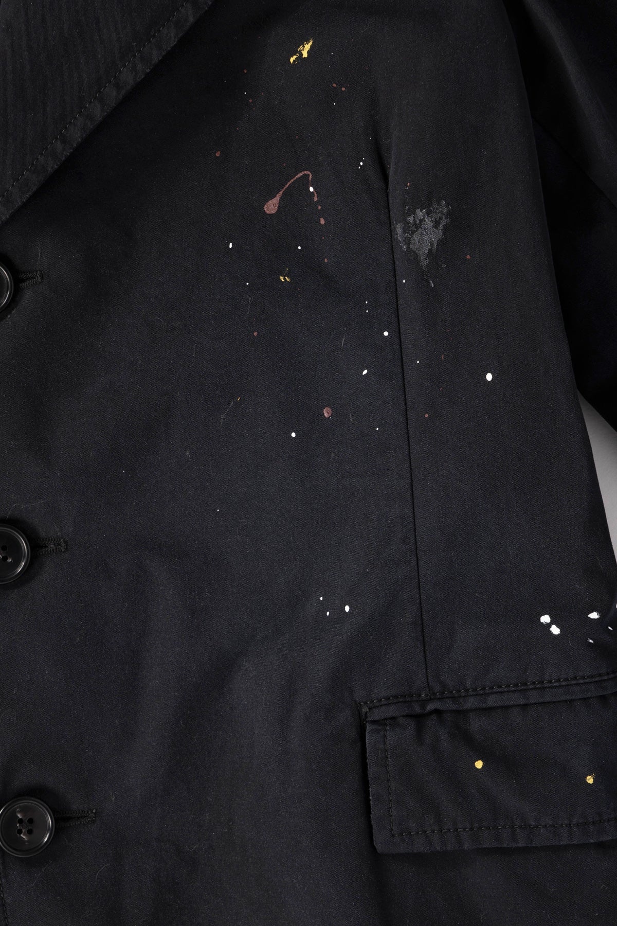 Single Breasted Paint Splatter Jacket - Black - 3