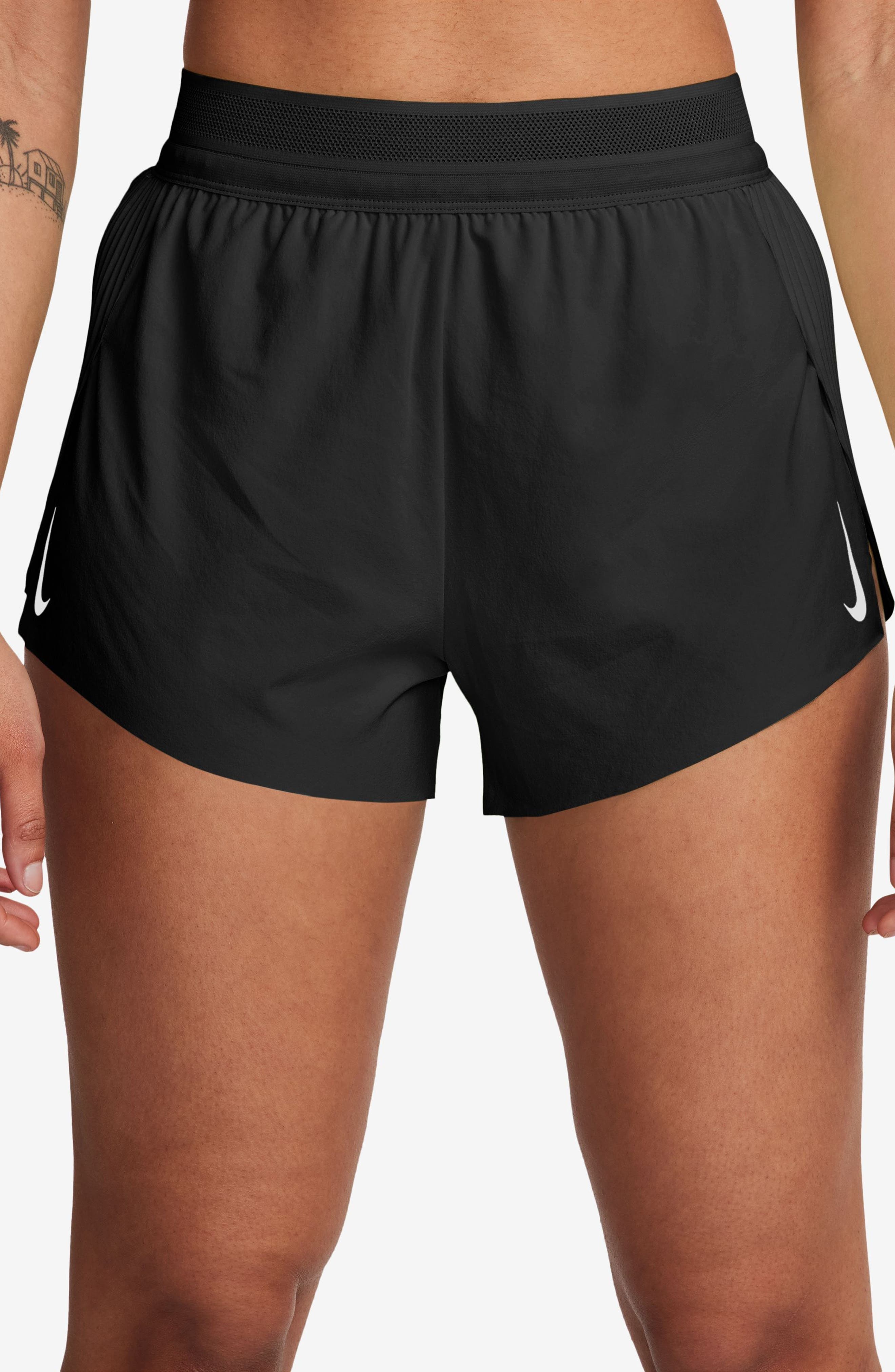 Nike Dri-FIT AeroSwift Running Shorts in 010 Black/white at Nordstrom - 7