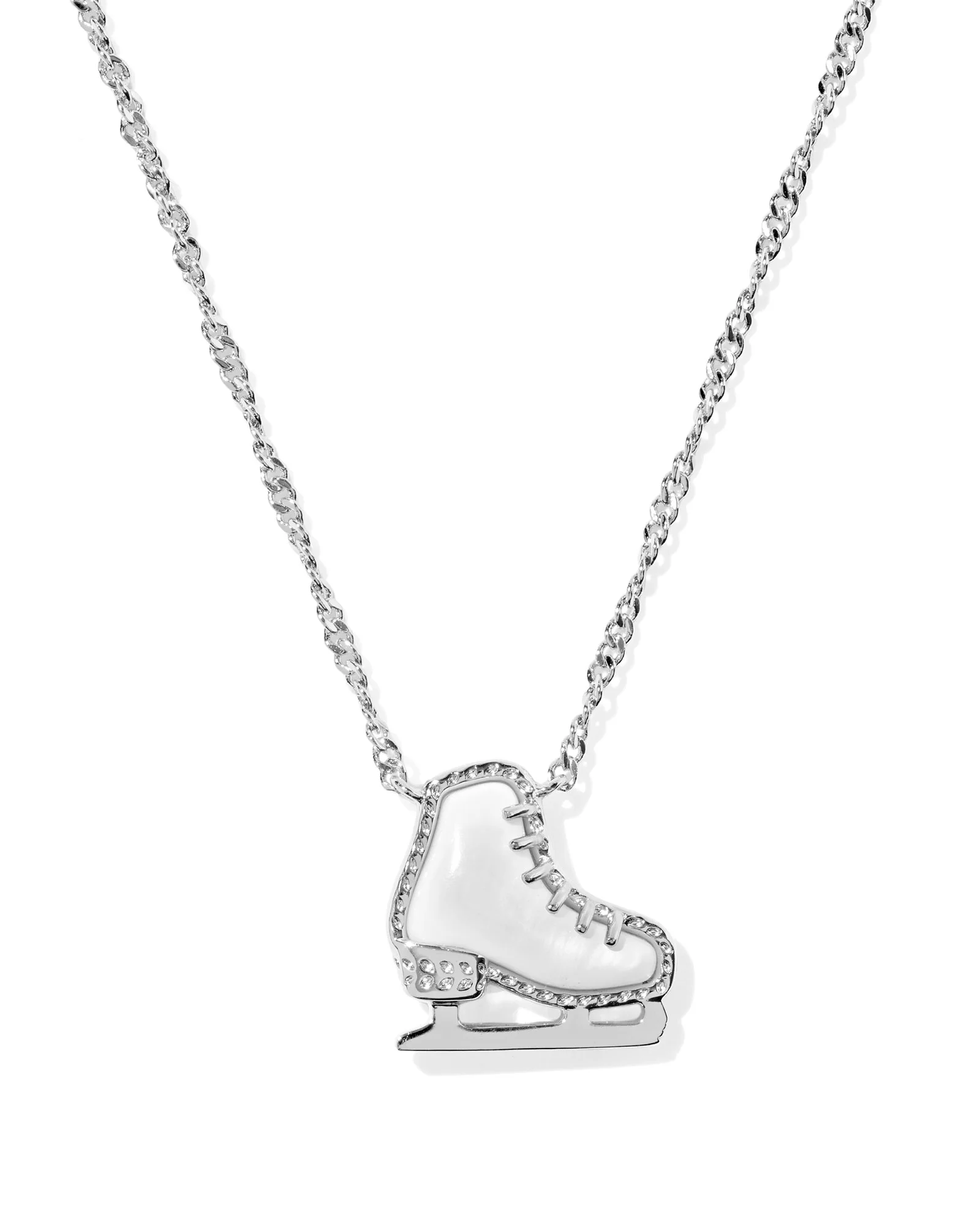 Ice Skate Silver Short Pendant Necklace - 1