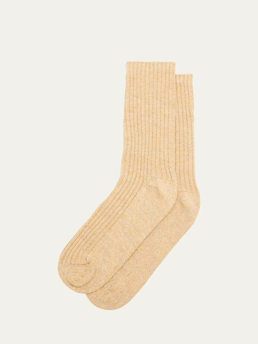 Men's Meina Melange Ribbed Mid-Calf Socks - 1