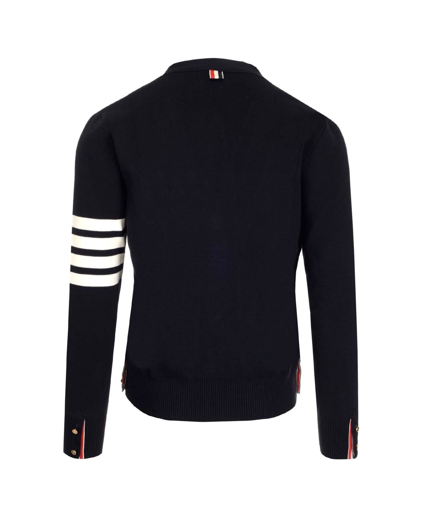 4-bar V-neck Cardigan - 2