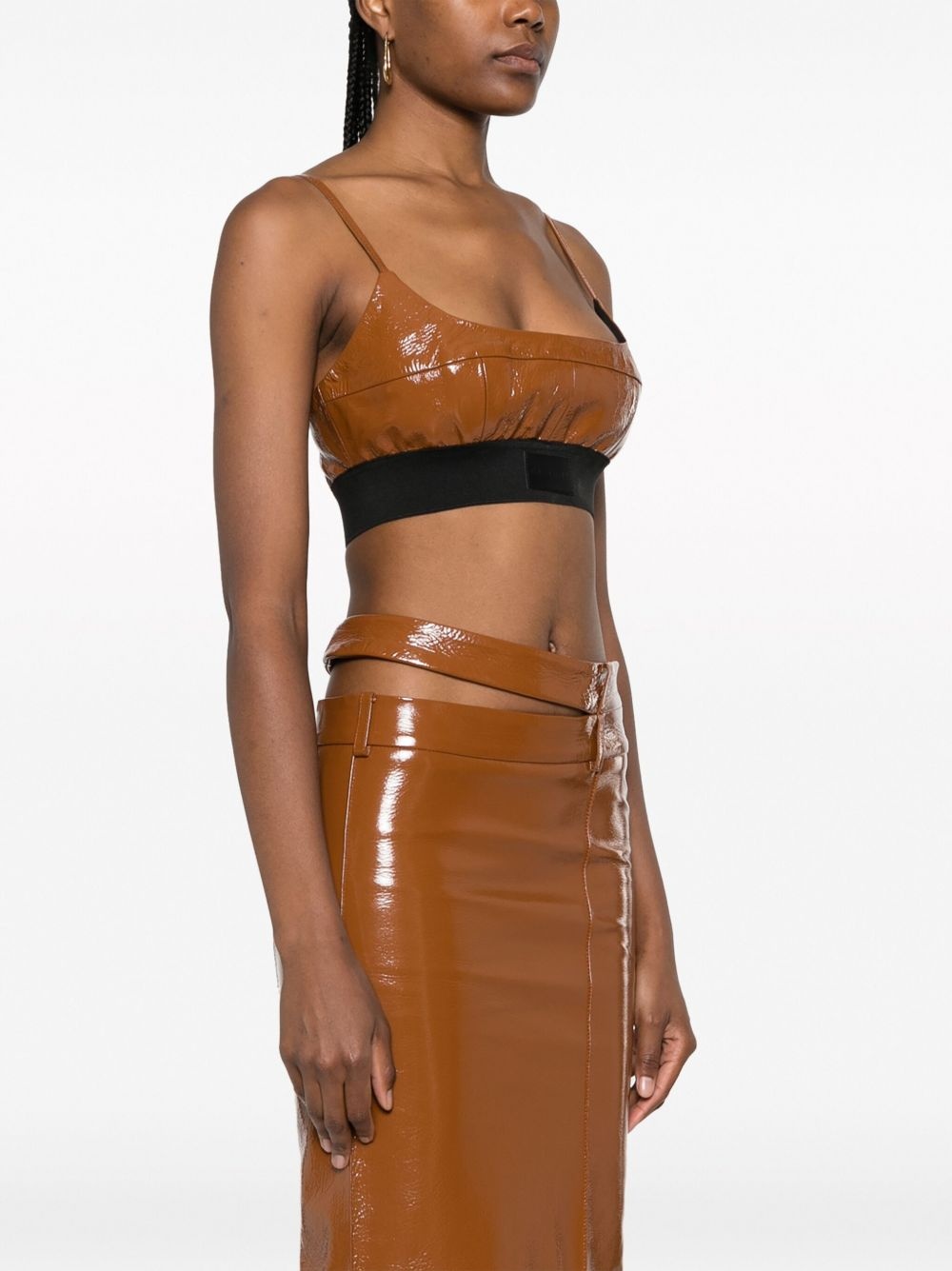 Catalina cropped leather top - 3