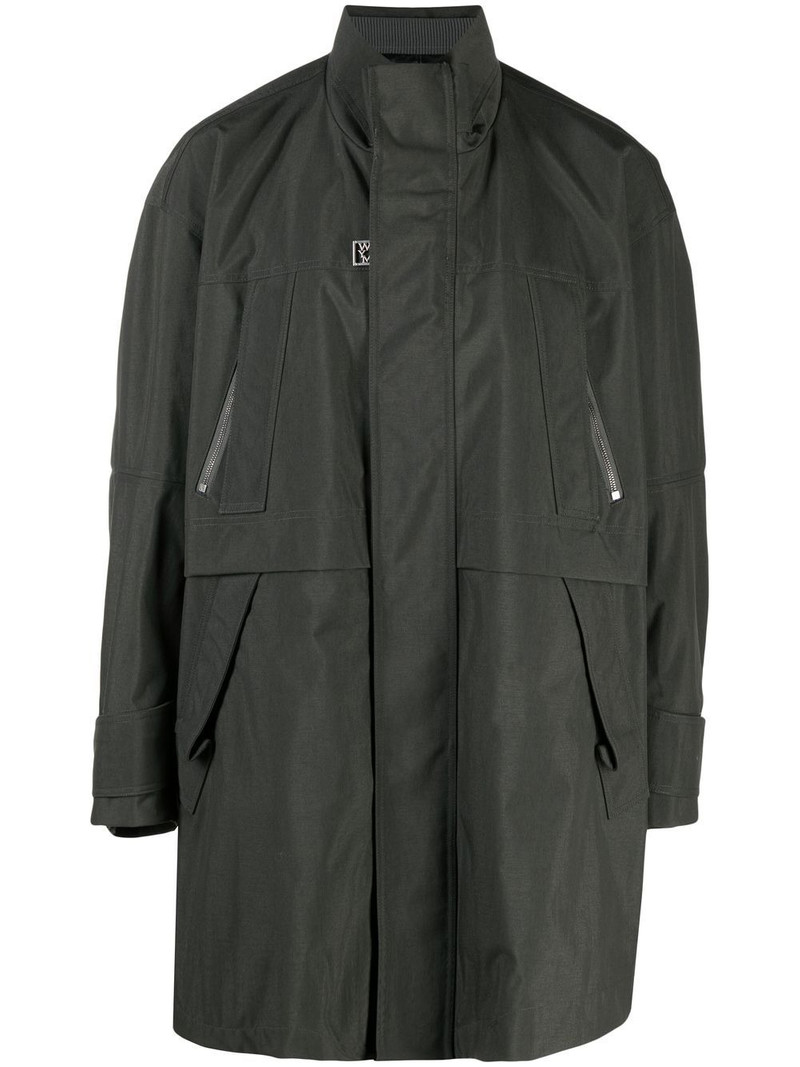 logo-plaque zip-up 코트 1
