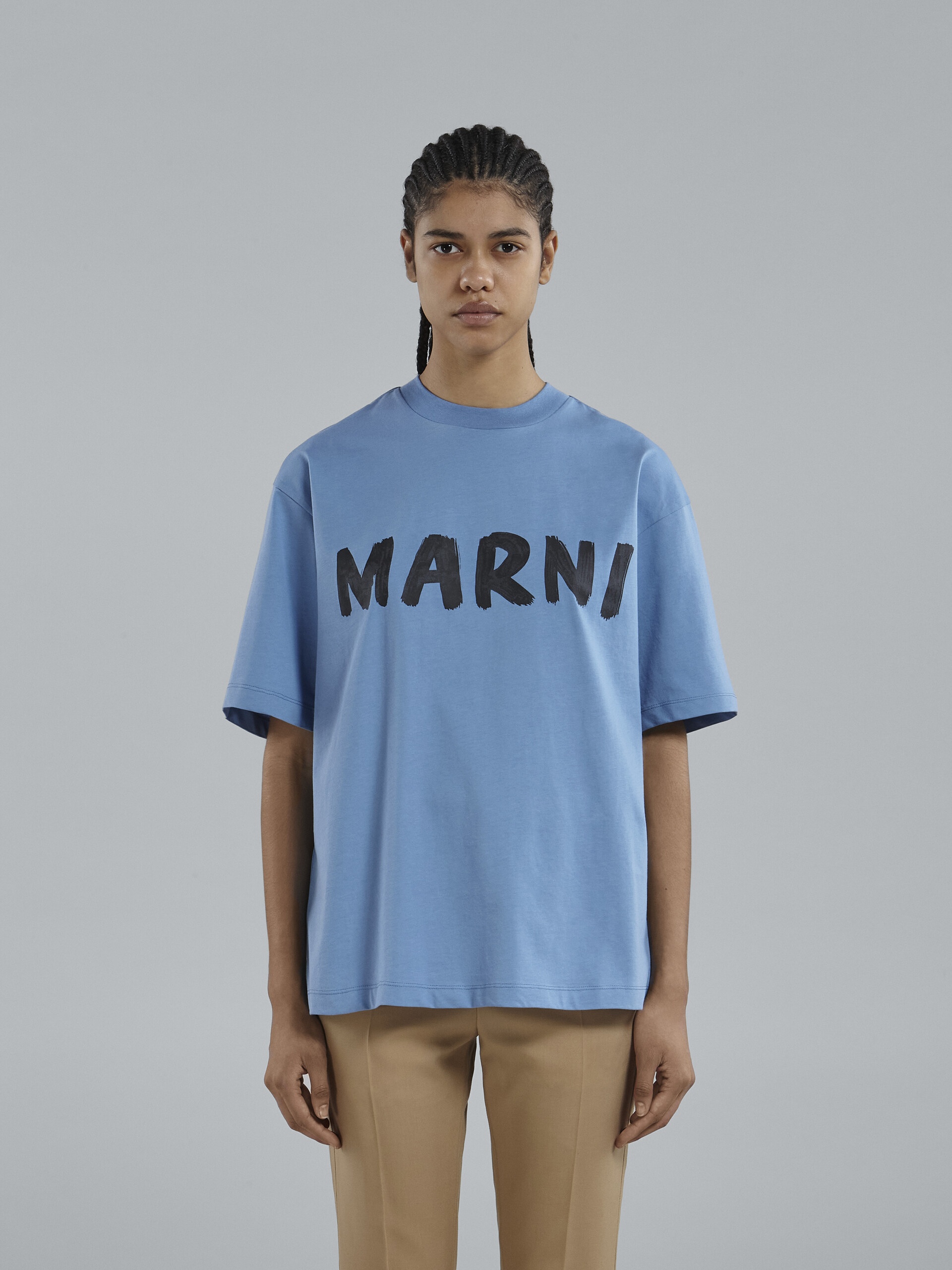 BLUE LOGO PRINT BIO JERSEY T-SHIRT - 2