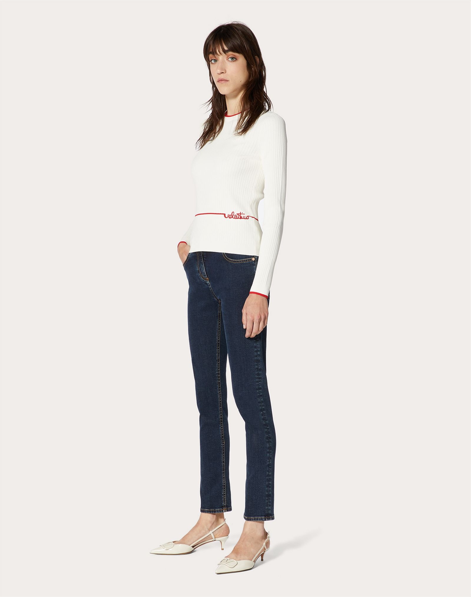 Viscose Sweater with Valentino Signature Embroidery - 2