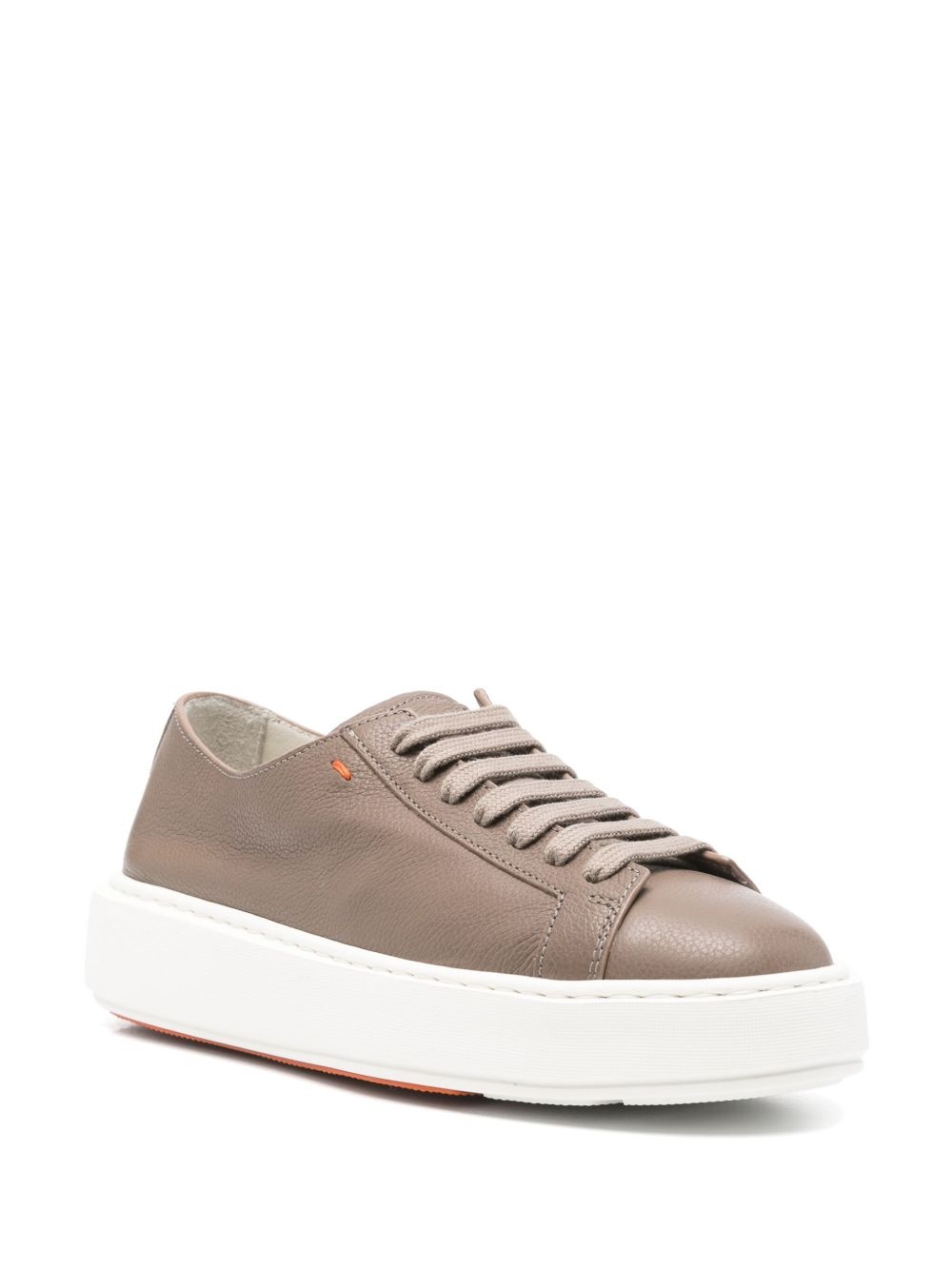 lace-up leather trainers - 2