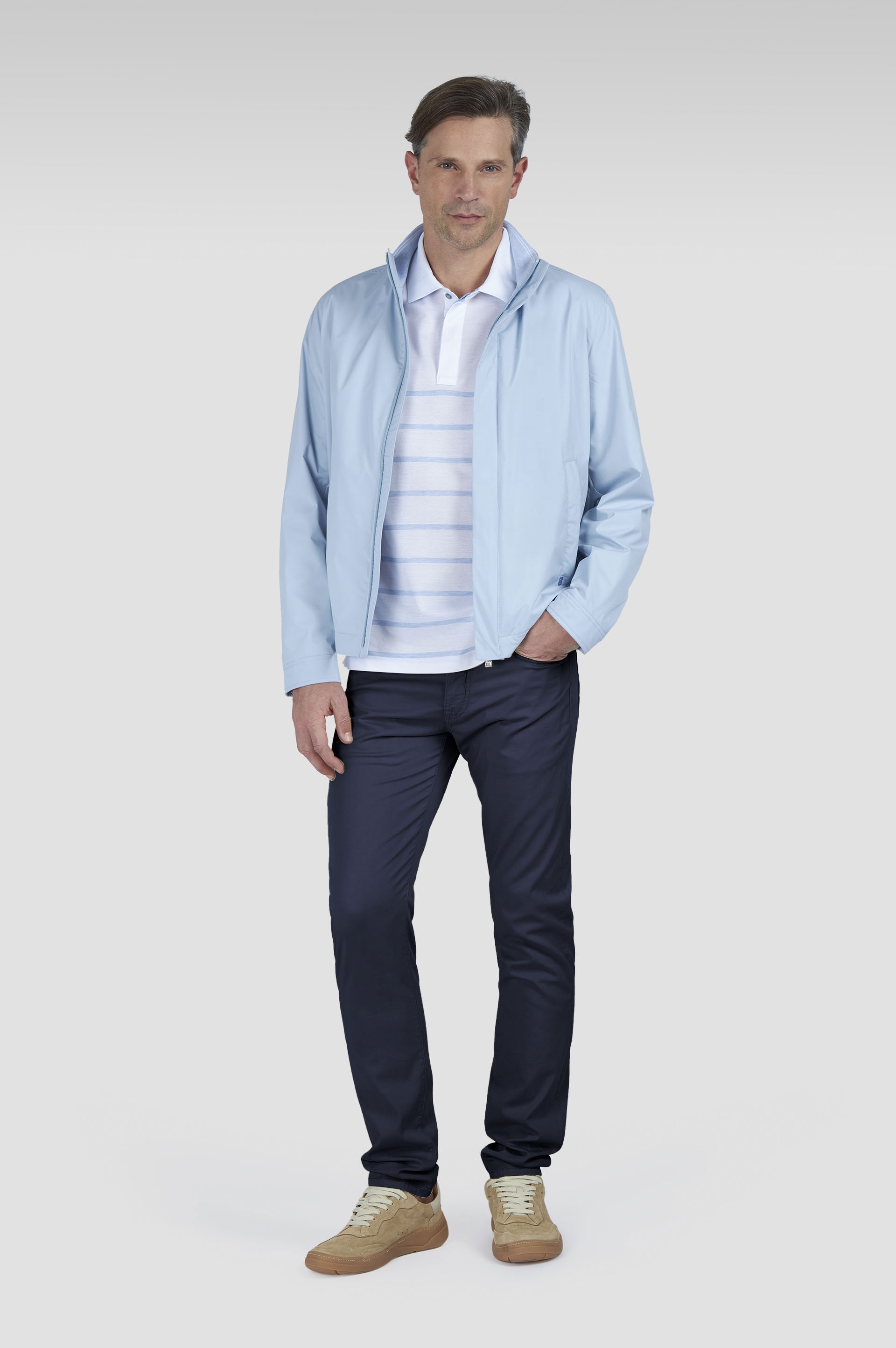 CHINO SILK STRETCH COTTON AND SILK PANTS - 2