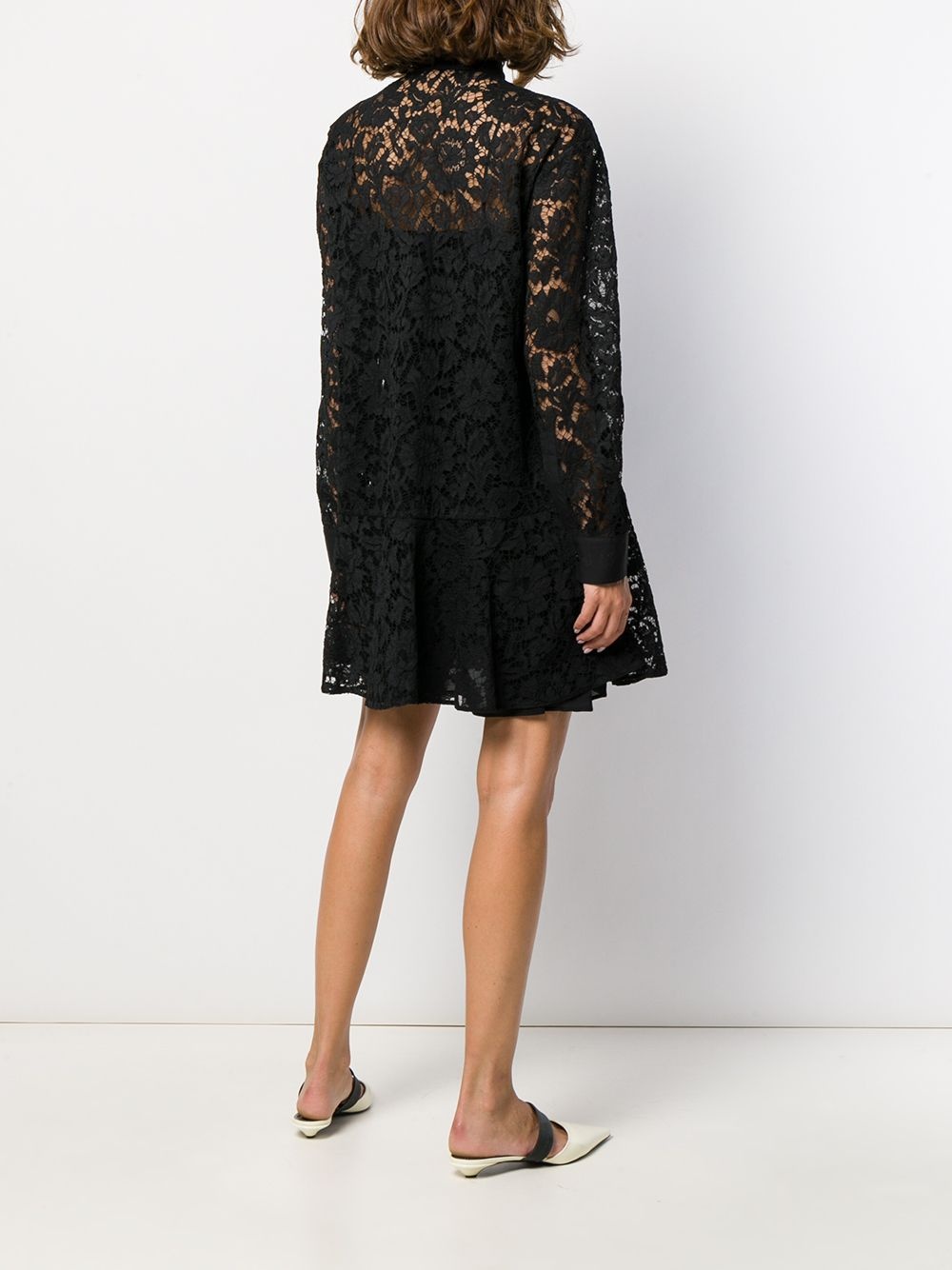 short button-up lace dress - 4
