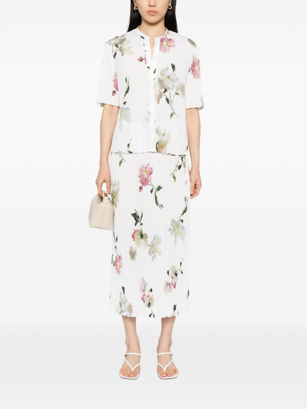 Wilted Peony pleated skirt - 2