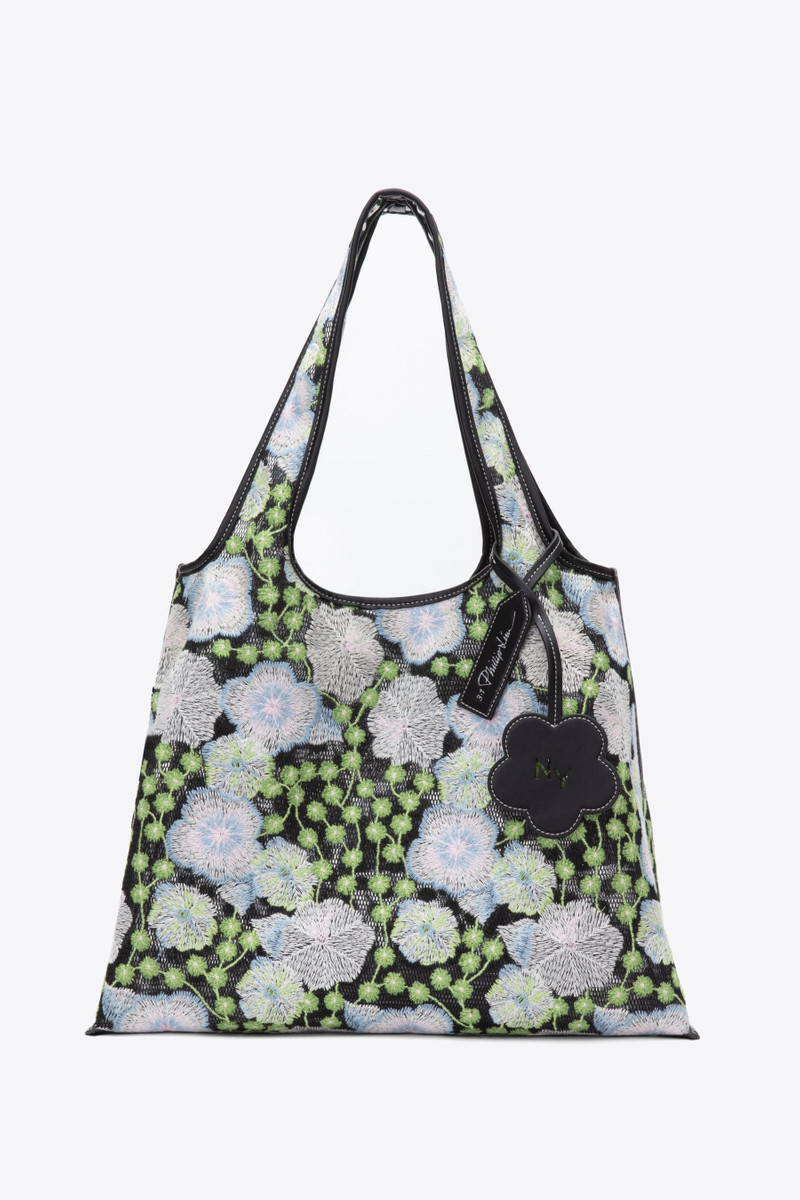 Floral Embroidery Market Tote 1