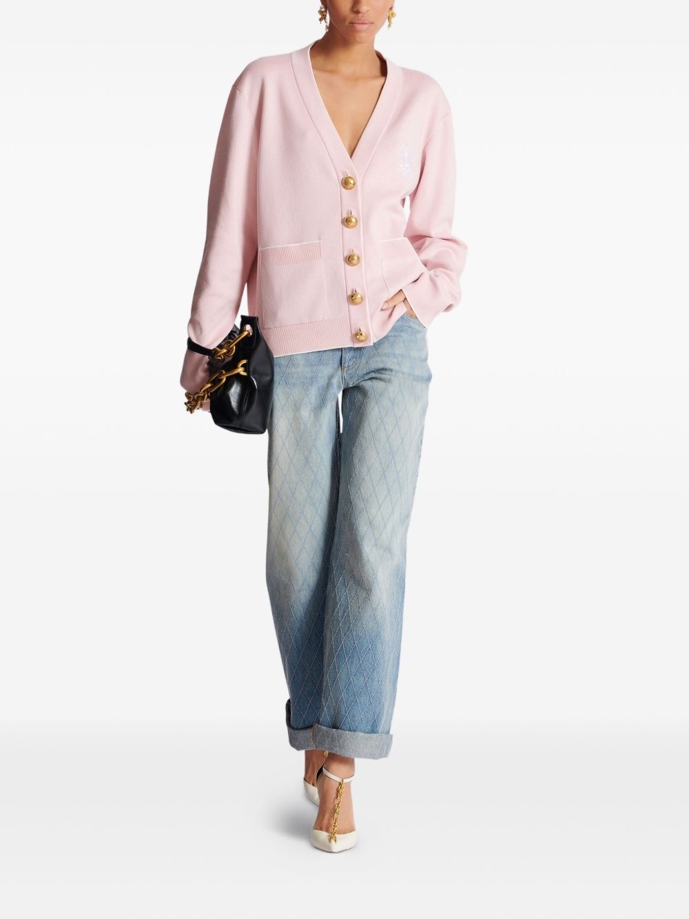 Emblème-embroidered cardigan - 2