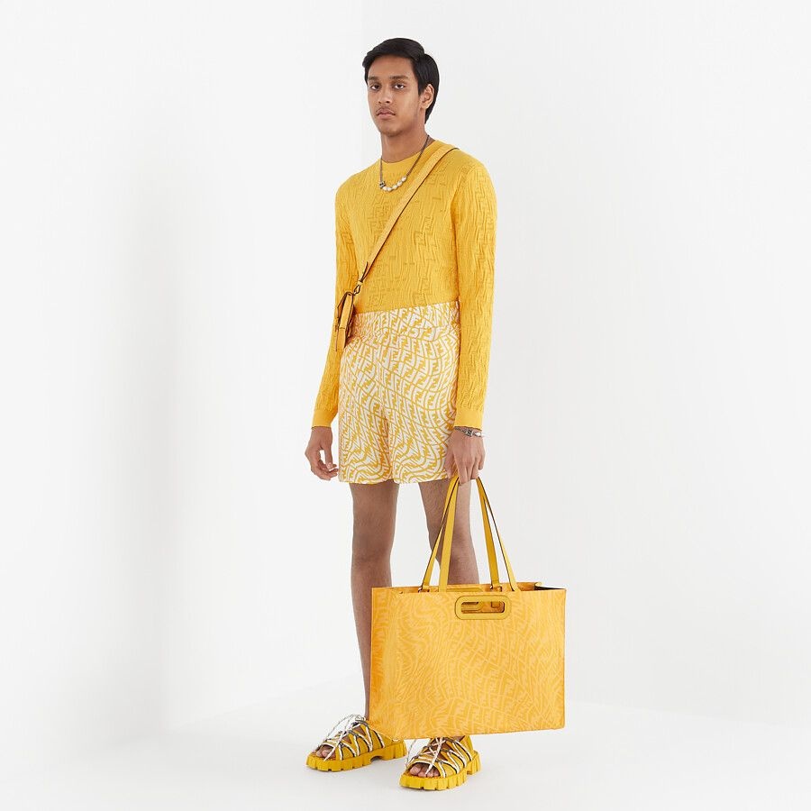 Yellow FF Vertigo jacquard shopper - 7